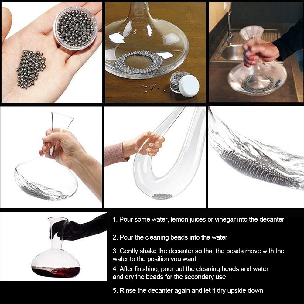 Stainless Steel Cleaning Beads 500Pcs - Reusable for Water Bottles & Wine Decanters