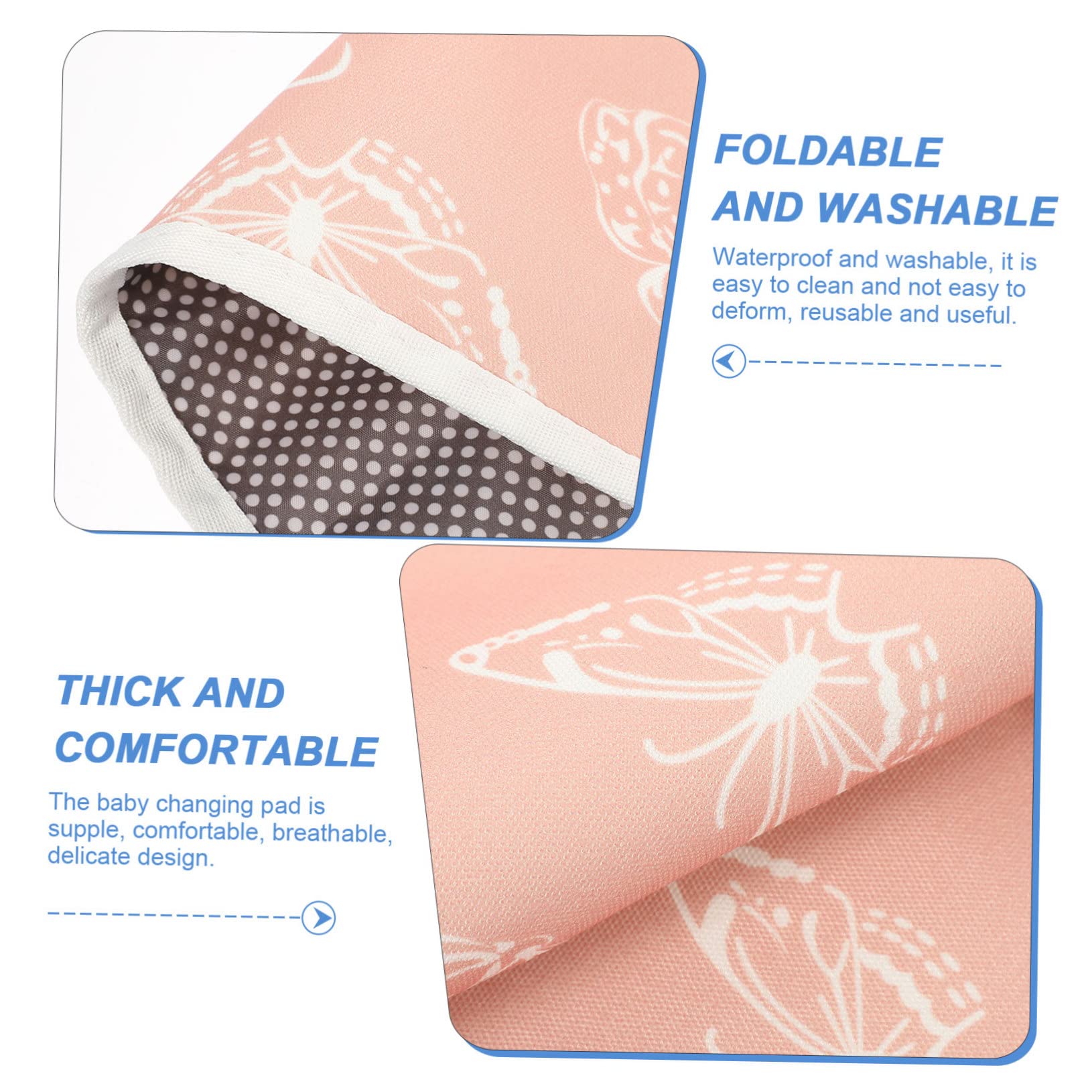 iBasenice 4-Pack Portable Baby Changing Mat - Waterproof Travel Diaper Changing Pad with Soft Polyester Cotton - Perfect for Nursery, On-the-Go & Airplane Diaper Changes