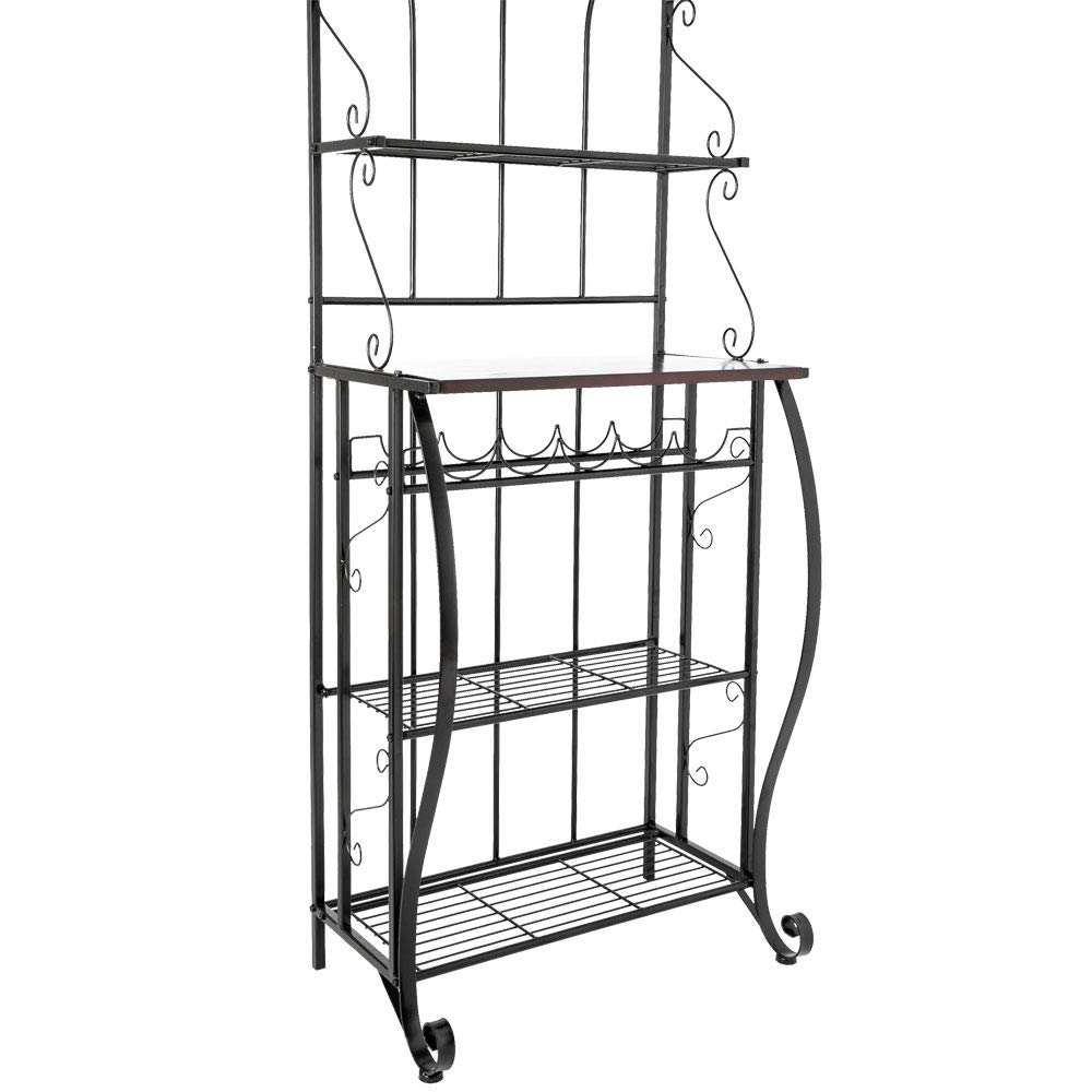 5-Tier Metal Kitchen Rack - Space Saving Storage Organizer for Spices, Utensils & Baking Supplies - Perfect for Countertop, Pantry or Small Kitchen Decor