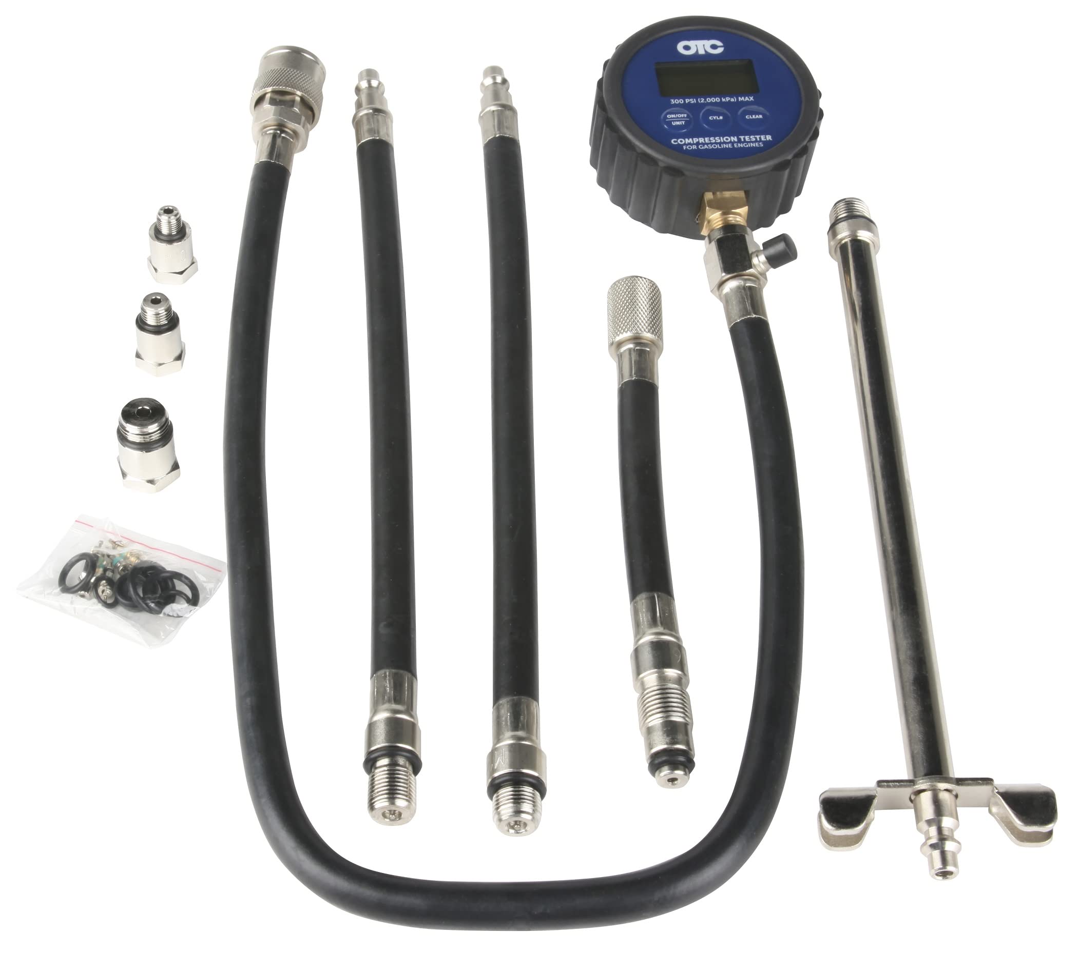 OTC 5605-DG Deluxe Digital Compression Tester Kit with Carrying Case - Professional Automotive Diagnostic Tool for Gasoline Engines | Perfect for Mechanics, DIY Car Repair & Engine Performance Testing