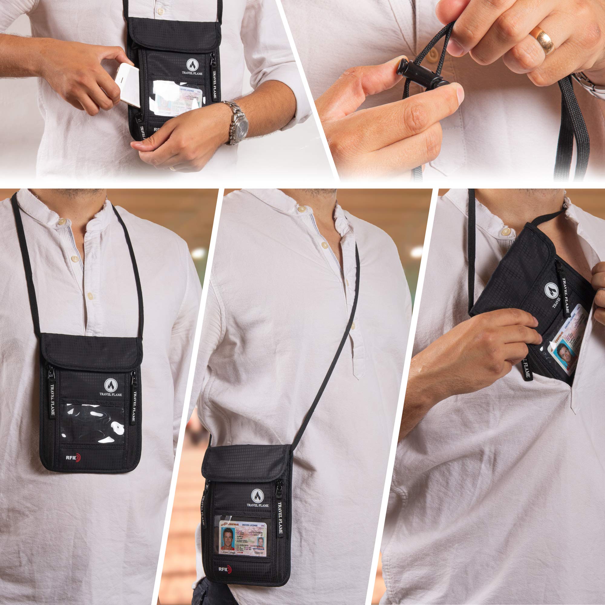 RFID Blocking Travel Money Belt for Women & Men - Secure Hidden Wallet with Waterproof Design - Perfect for Travel, Hiking & Daily Use (Black)
