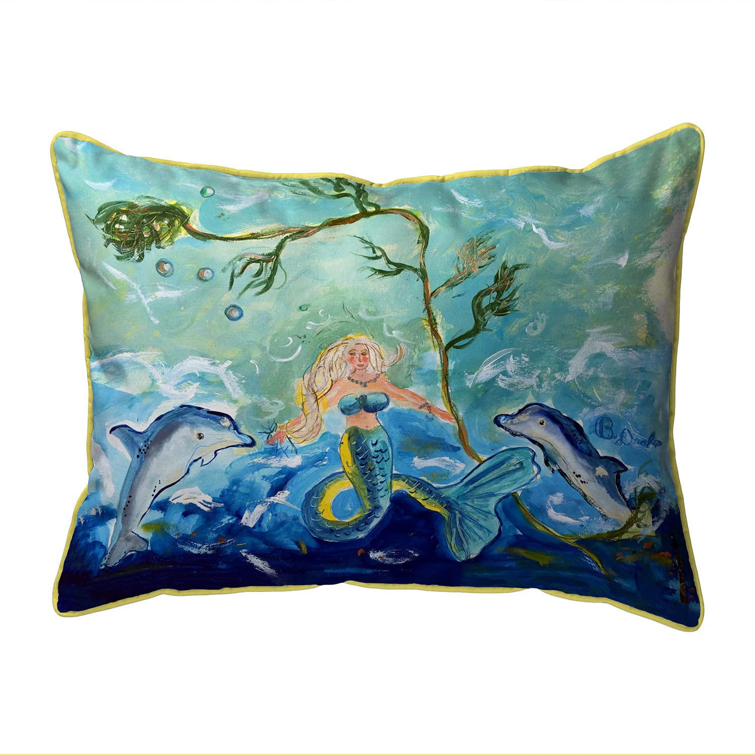 Betsy Drake HJ1199 Decorative Throw Pillow 16x20 Inches - Soft Multi-Color Cushion for Sofa, Bed, Living Room & Home Decor
