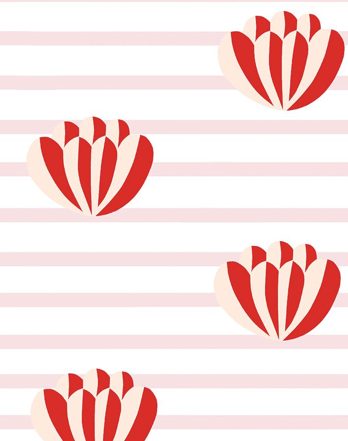 Clare V. 'Lotus Stripe' Pink Wallpaper - Peel and Stick Removable Wallpaper for Bedroom, Nursery & Home Decor