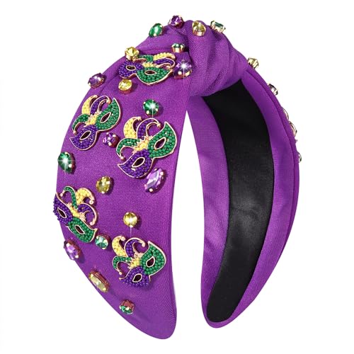 Fleur De Lis Mask Hairband Purple