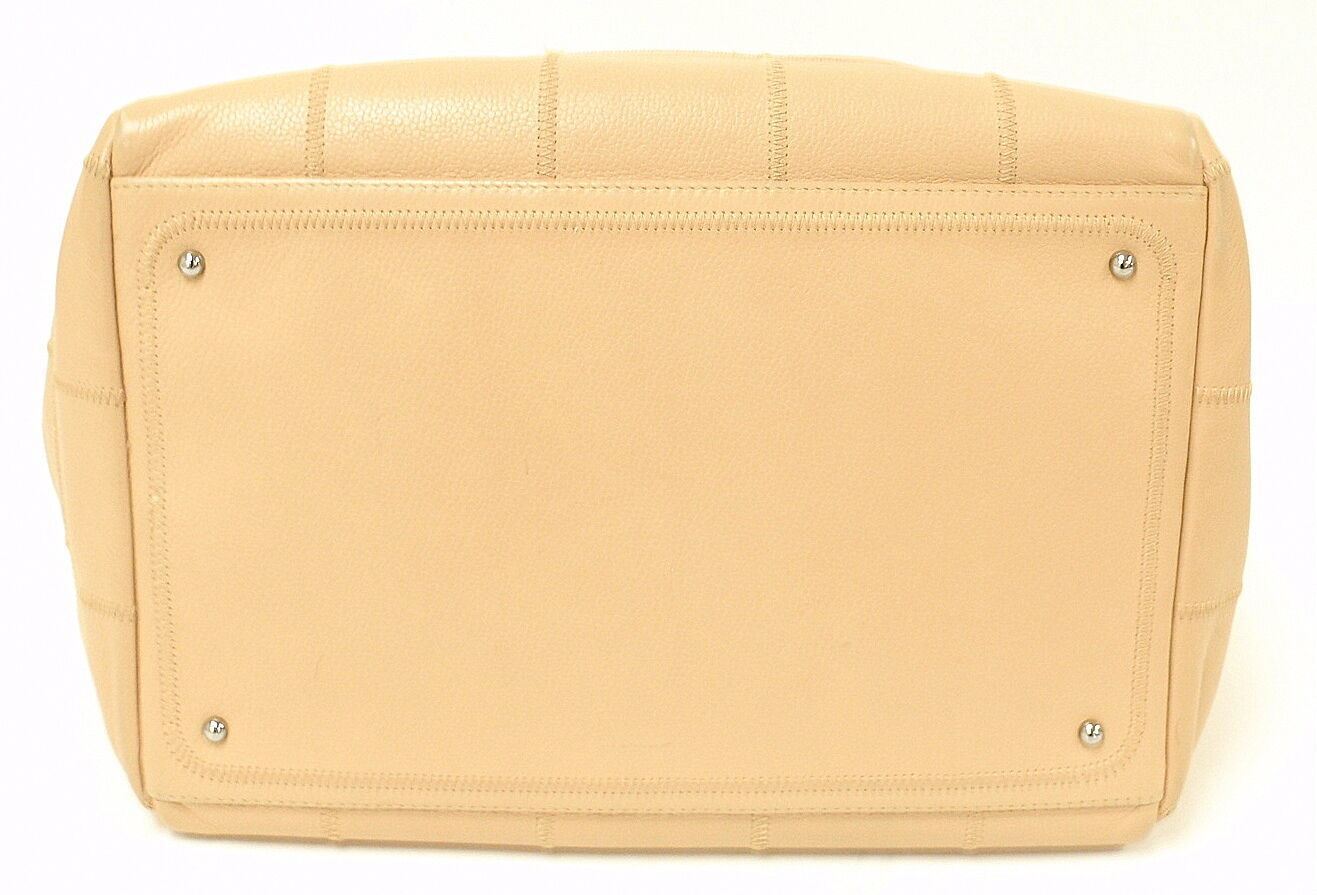 Authentic 2004 Chanel Lax Square Stitch Cafe O'Lait Soft Caviar Leather Handbag - Luxury Vintage Purse for Women, Perfect for Date Night & Special Occasions