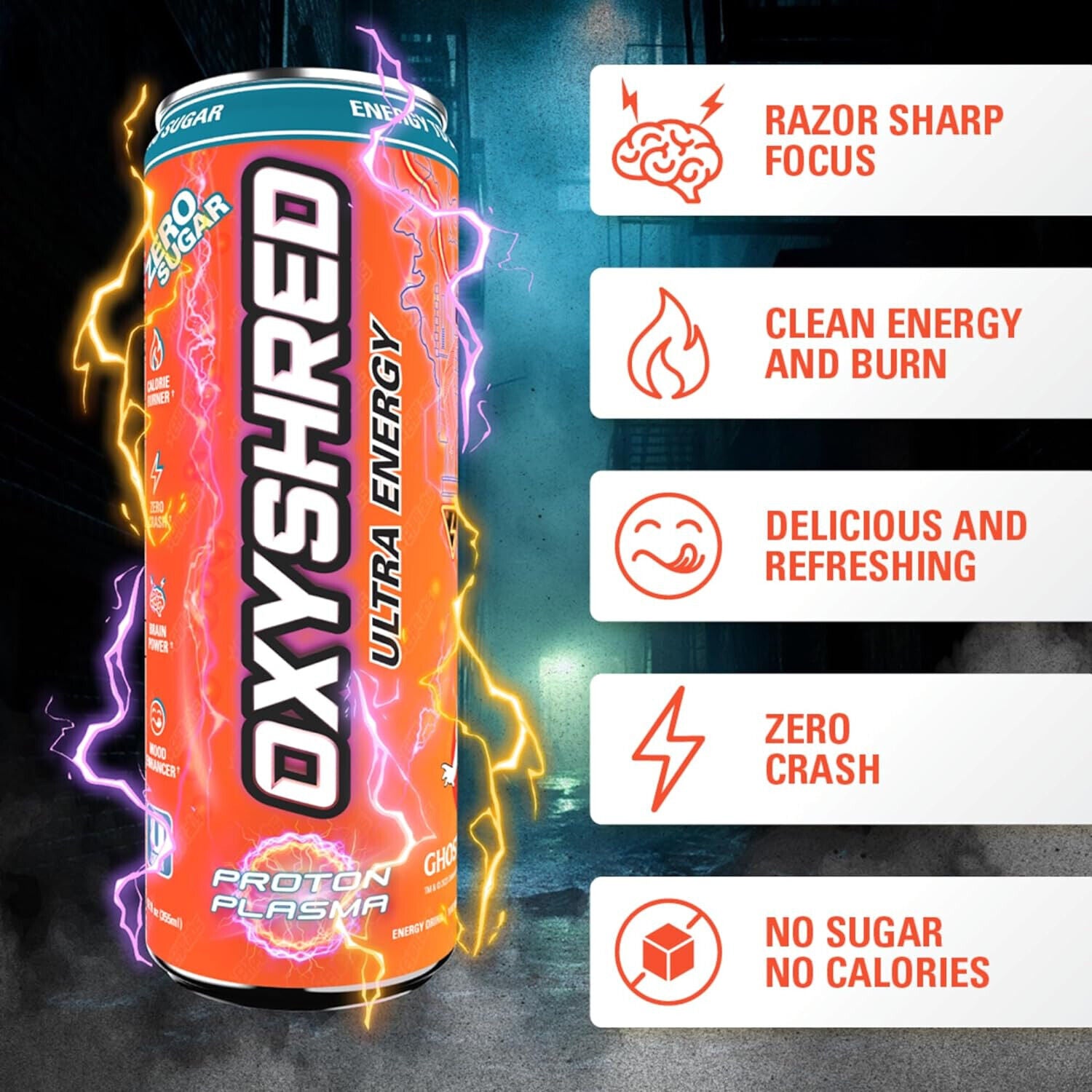EHP Labs OxyShred Ultra Energy Drink RTD - 12 Pack (355ml Each) | Fat Burning & Performance Booster | Pre-Workout, Gym & Fitness Fuel