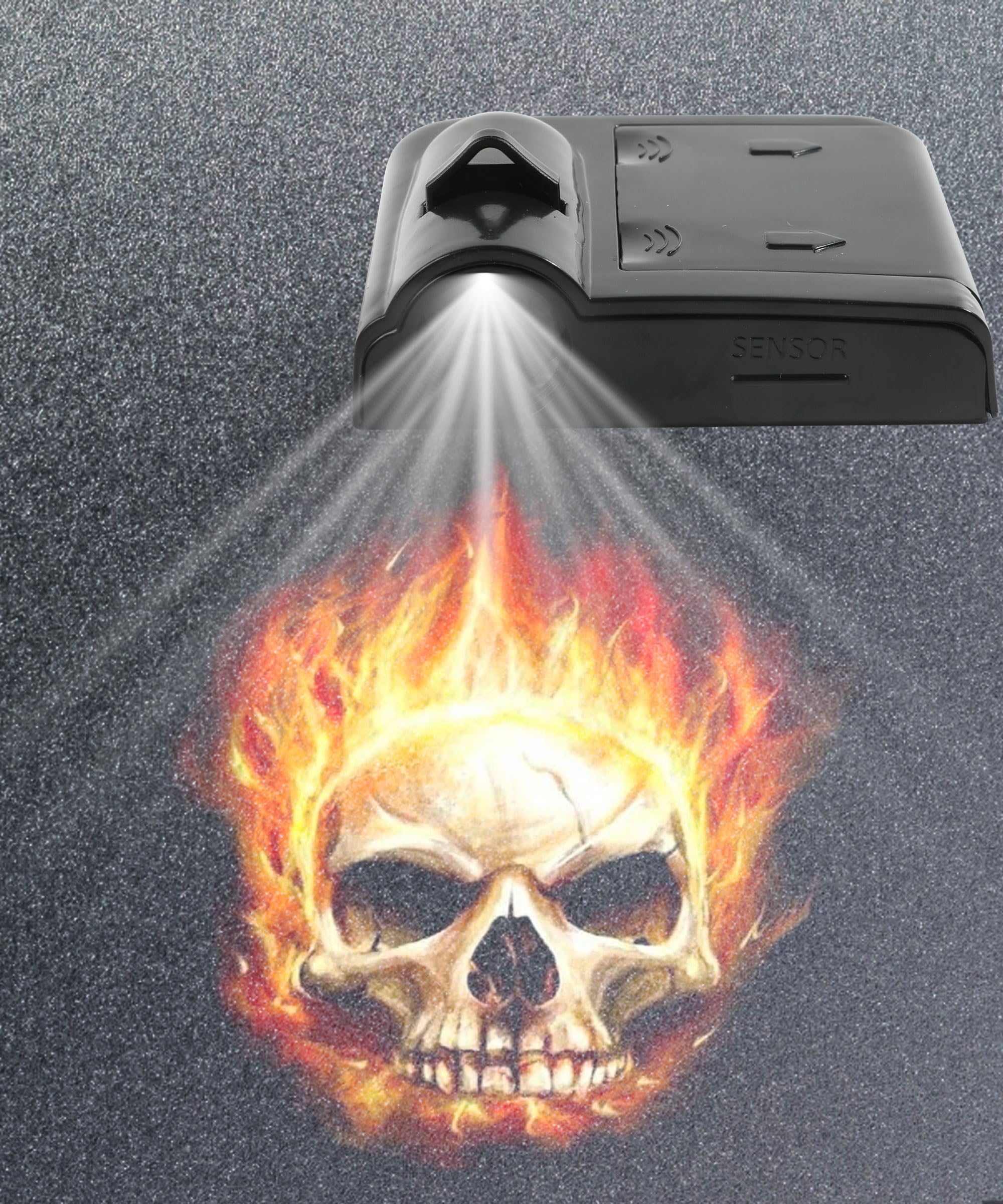2Pcs Car Door Logo Projector Lights - Fire Skull Design for Night Driving