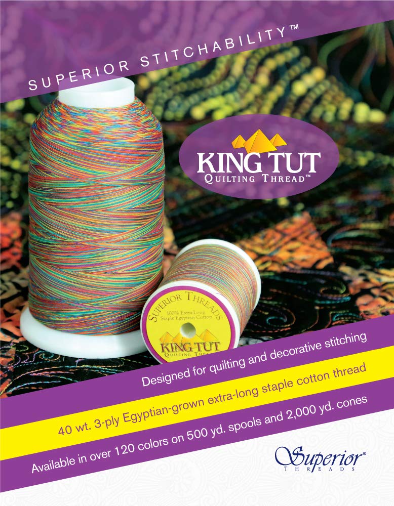 King TUT Quilting Thread #940 Els Cotton Candy - 2000 Yard Cone | Premium Cotton Thread for Quilting & Sewing | Perfect for Quilts, Home Decor & Craft Projects
