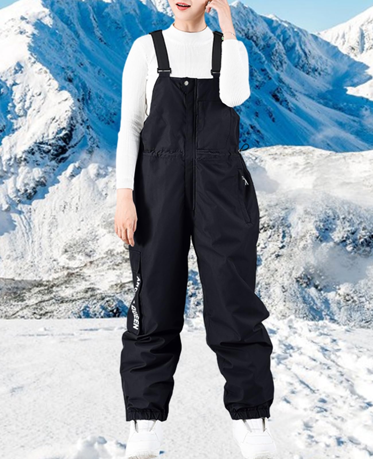 WOWULOVELY Women's Waterproof Insulated Snow Bib Overalls - Windproof Winter Ski Pants for Snowboarding & Outdoor Activities | Perfect for Skiing, Snowboarding, and Cold Weather Adventures
