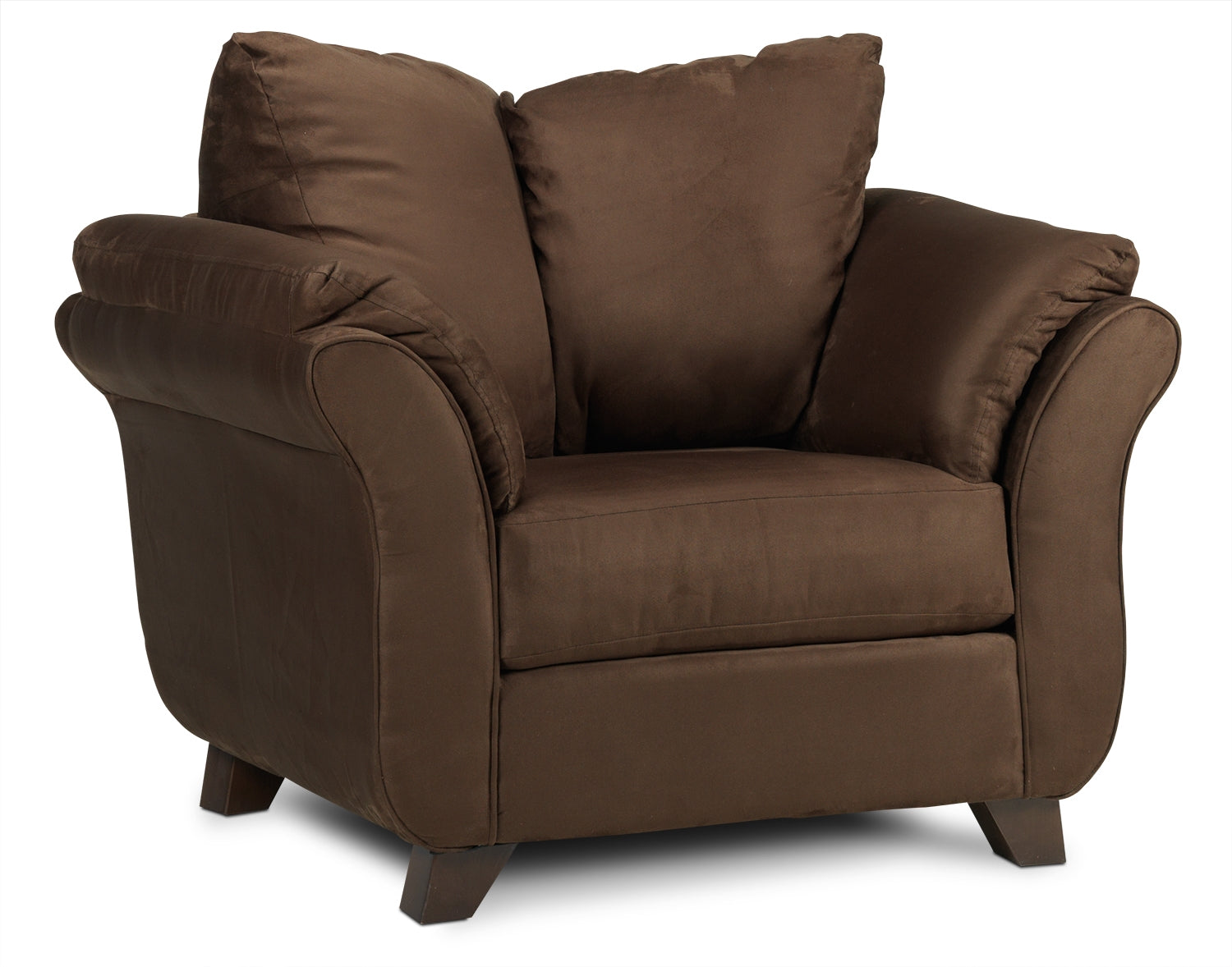 Chocolate Brown Collier Chair - Modern Accent Chair for Living Room, Bedroom & Office - Comfortable Upholstered Lounge Chair with Wooden Legs