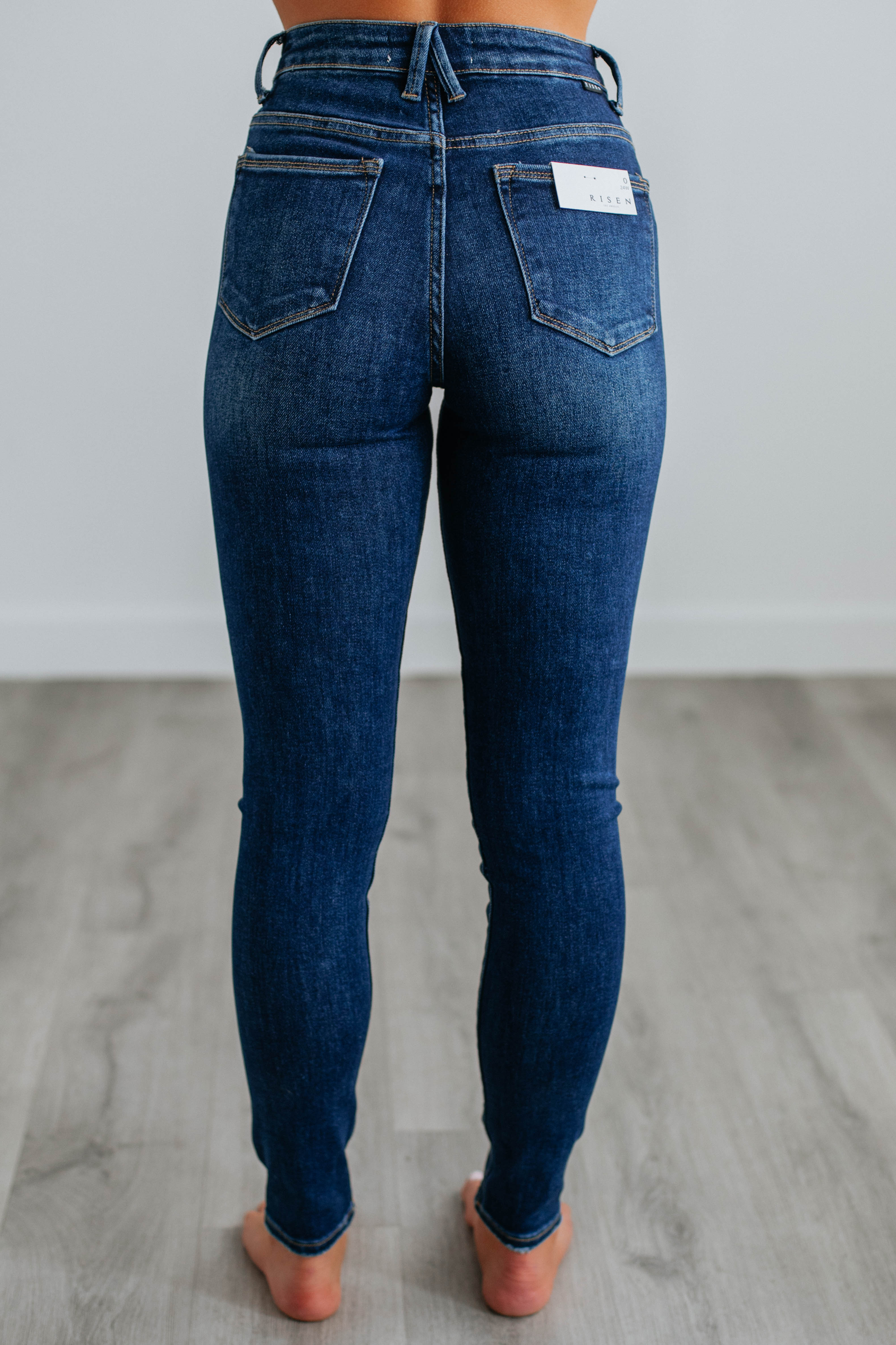 Edita Risen Jeans for Women - High Waist Stretch Denim Pants, Dark Wash Slim Fit Jeans - Perfect for Casual Wear, Office & Night Out