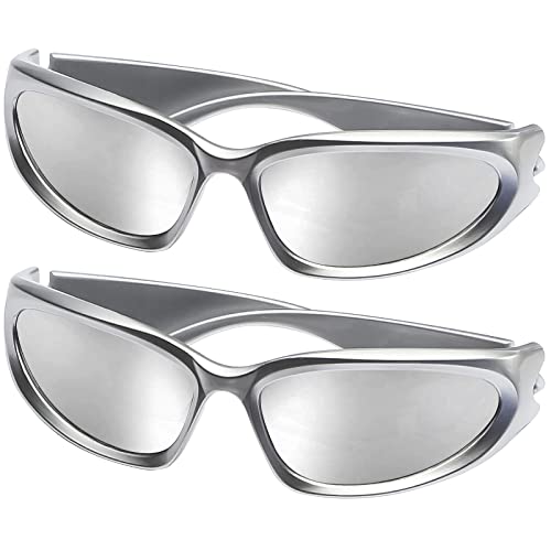 2 Pack (Silver/Silver Mirrored + Silver/Silver Mirrored)