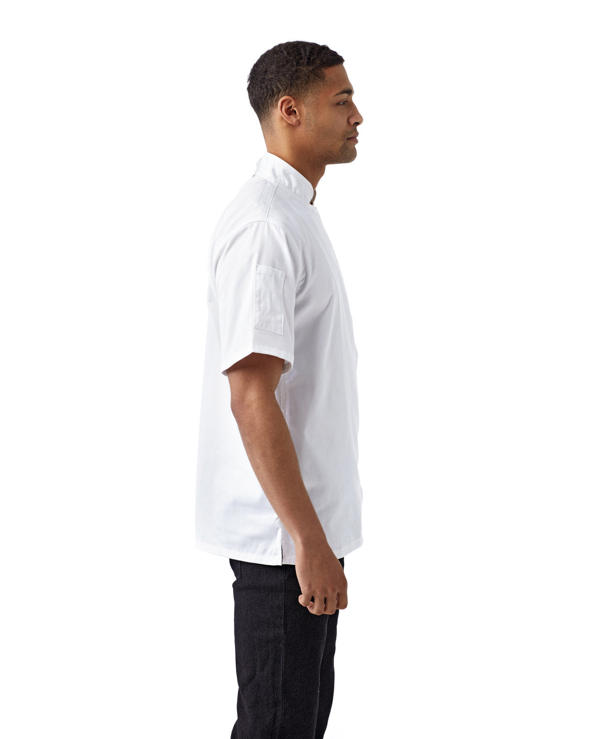 Reprime RP906 Unisex Short Sleeve Chef Coat with Zipper - Professional Kitchen Apparel for Chefs, Cooks & Culinary Students
