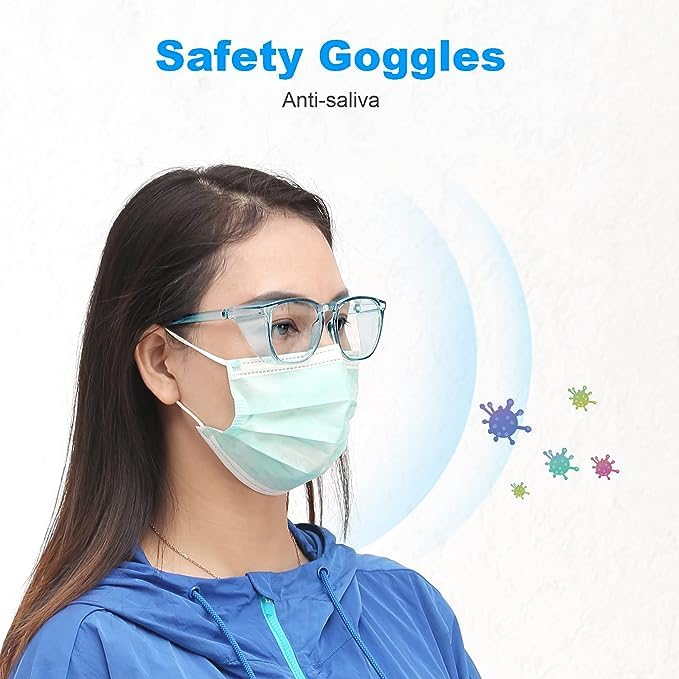 LASMEX Stylish Safety Glasses for Women - Anti-Fog Protective Eyewear with Clear Lens for Work, Cycling & Outdoor Activities
