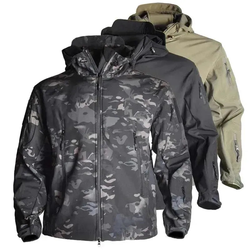 Men's Tactical Waterproof Fleece Jacket - Lightweight Outdoor Windproof Winter Coat for Hiking, Camping & Military Use