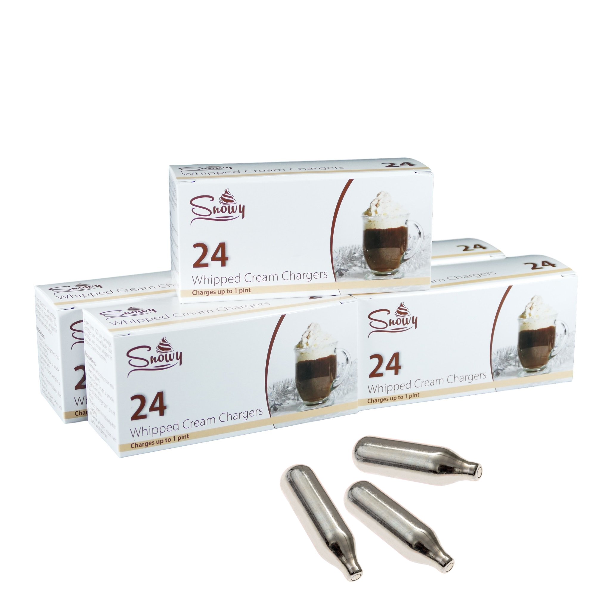 Premium Snowy Whipped Cream Chargers (600 Pack) - Food Grade N2O Cartridges for Professional Desserts, Coffee Toppings & Home Baking