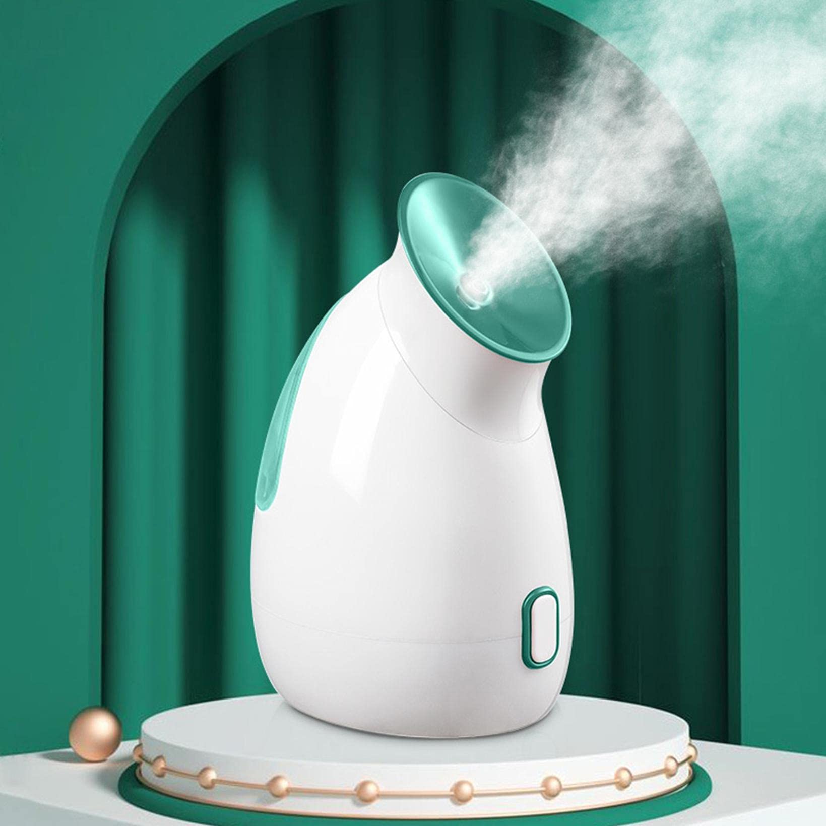 EryaxuAU Nano Ionic Facial Steamer with Warm Mist - Home Spa Humidifier for Deep Pore Cleansing, Essential Oil Diffuser & Fruit/Vegetable Steamer (Green) | Perfect for Skincare Routine, Aromatherapy & Kitchen Use