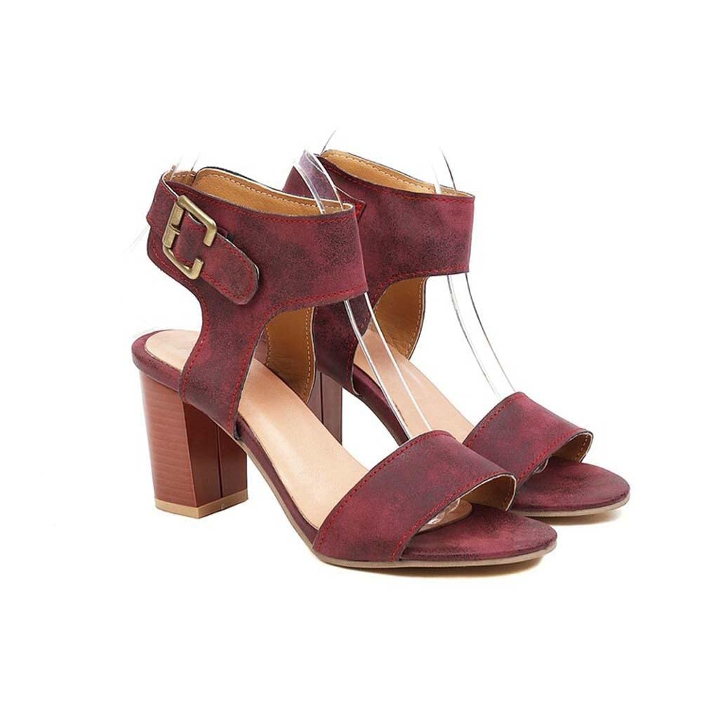Women's Chunky Block Heel Sandals with Ankle Strap - Open Toe High Heel Summer Sandals for Weddings, Parties & Date Nights - Comfortable Dressy Shoes for Women
