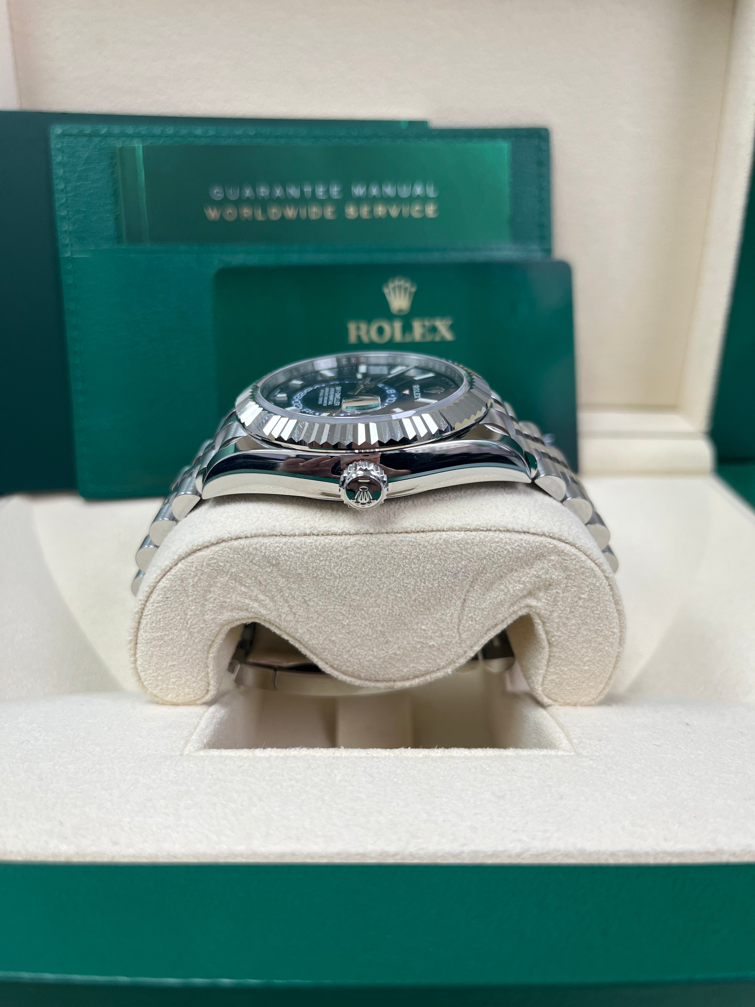Rolex Sky-Dweller Stainless Steel & White Gold Watch - Blue Dial, Jubilee Bracelet (Ref. 326934) | Luxury Men's Watch for Business Travel & Formal Occasions