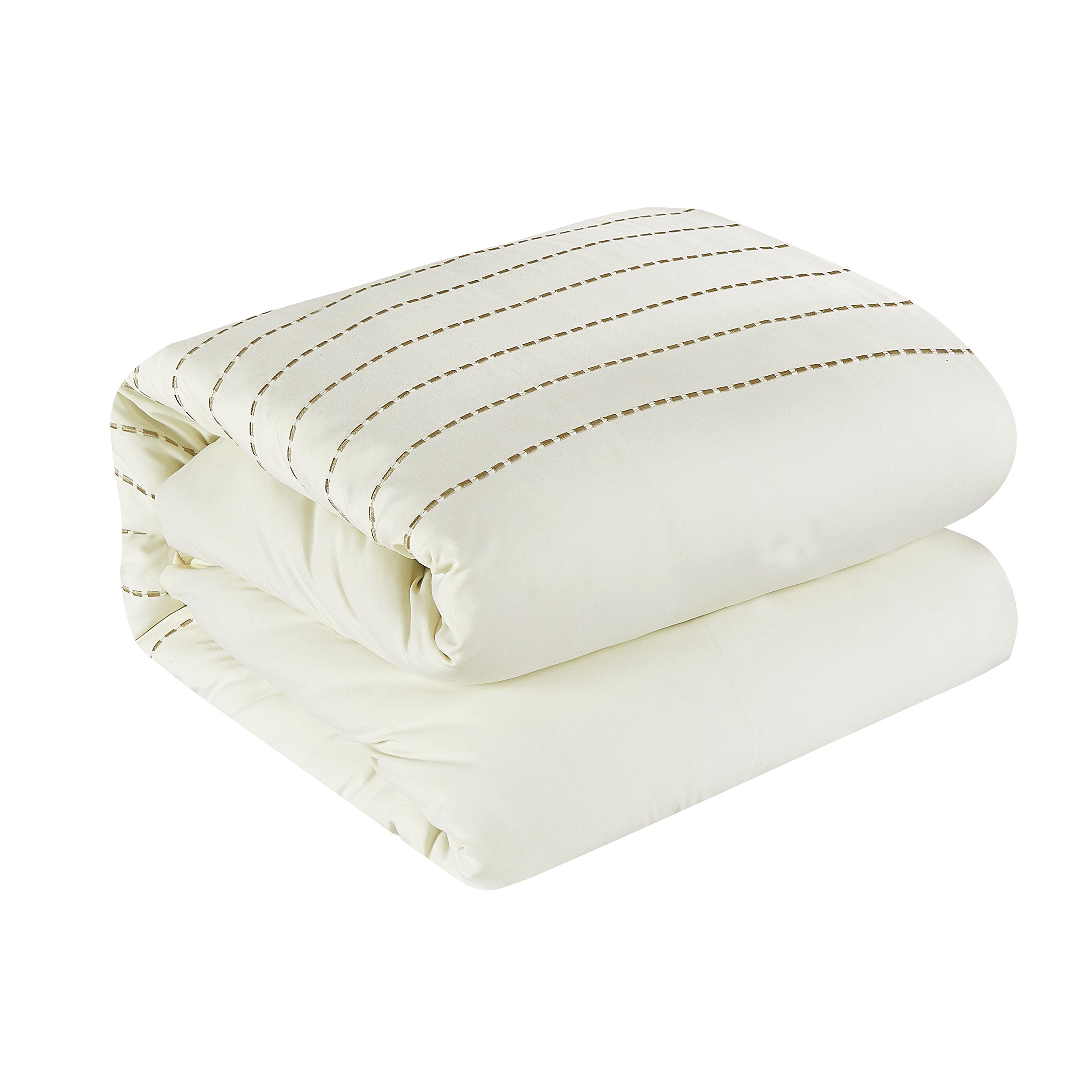 Chic Home Brenton 9-Piece Queen Size Beige Bedding Set - Soft Luxury Comforter Set for Master Bedroom & Guest Room