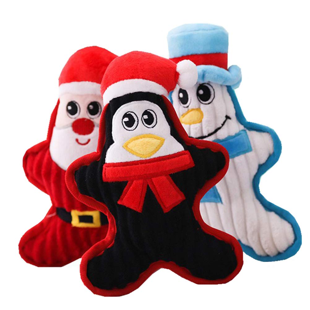 3Pcs Christmas Dog Chew Toys for Teeth Cleaning - Holiday Pet Molar Plaything & Party Decor for Puppies (Great for Christmas Celebrations & Puppy Training)