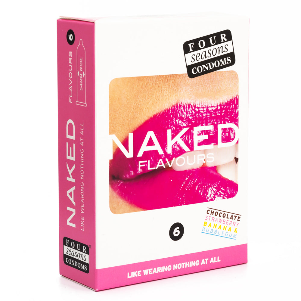 Four Seasons Naked Flavors Latex Condoms - Premium Quality, Ultra Thin & Sensitive - Perfect for Safe Intimacy & Enhanced Pleasure - Great for Couples & Dating Scenes