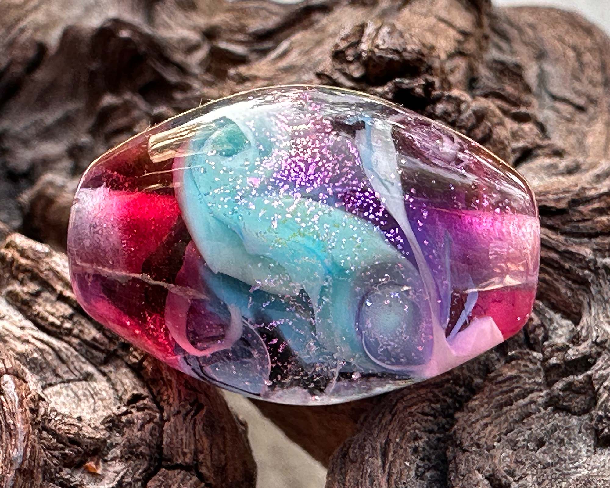 Unicorn Kisses Pink Lampwork Glass Focal Bead for Jewelry Making - Handmade SRA Beads for Necklaces, Bracelets & DIY Crafts - Perfect for Gift Giving & Boho Style Accessories
