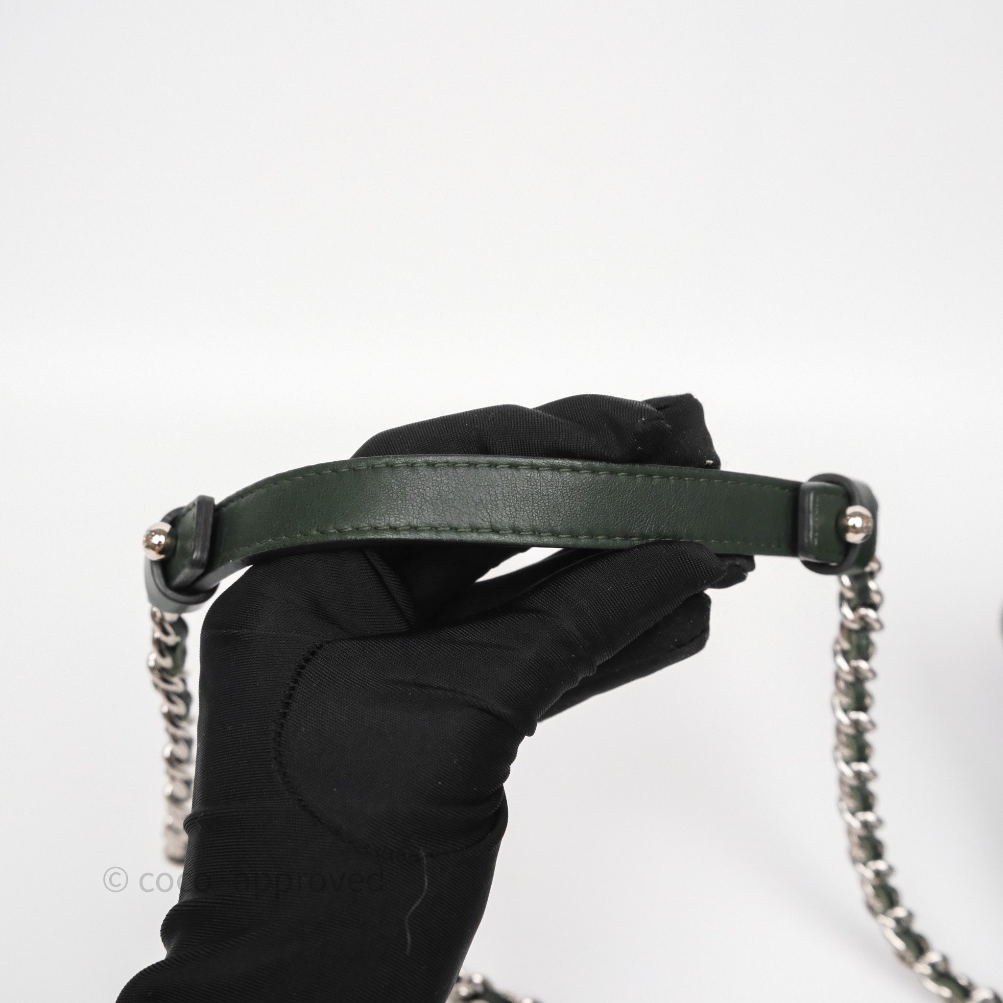 Chanel Camellia Flap Bag in Army Green Denim with Silver Hardware - Luxury Crossbody Purse for Women, Perfect for Date Night & Special Occasions