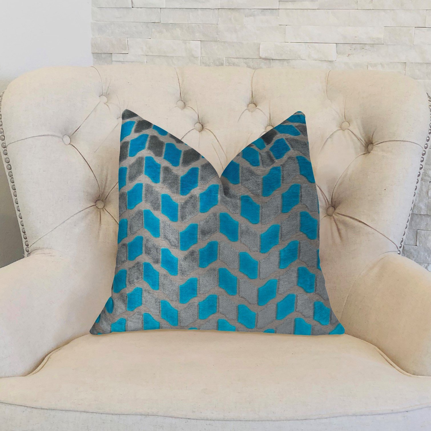 Plutus Castle Crest Handmade Luxury Pillow - 20x30 Inch Queen Size Decorative Throw Pillow Cover for Sofa, Bed & Home Decor | Premium Cotton Embroidery Cushion for Living Room, Bedroom & Office