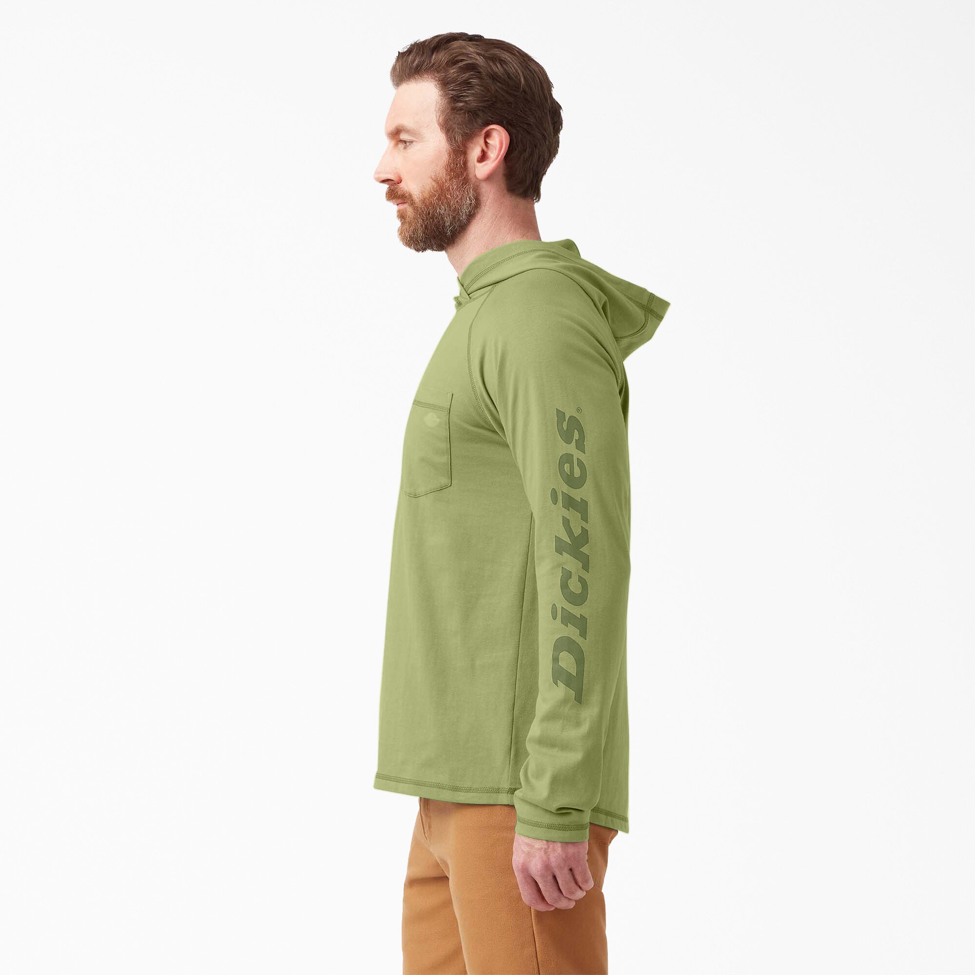 Dickies Cooling Performance Long Sleeve Hooded T-Shirt for Men | Moisture-Wicking Work Shirt | SL607 | Ideal for Outdoor Work, Hiking & Summer Activities