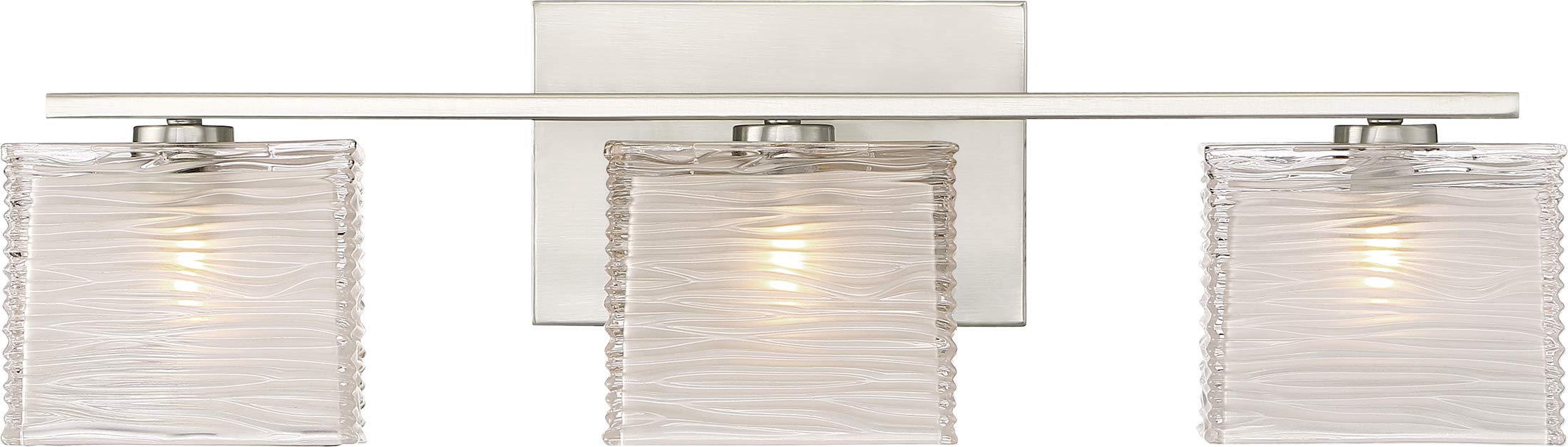 Quoizel WCP8603BN 3-Light Bathroom Vanity Light Fixture - 180W Brushed Nickel Finish - Perfect for Modern Bathrooms & Powder Rooms