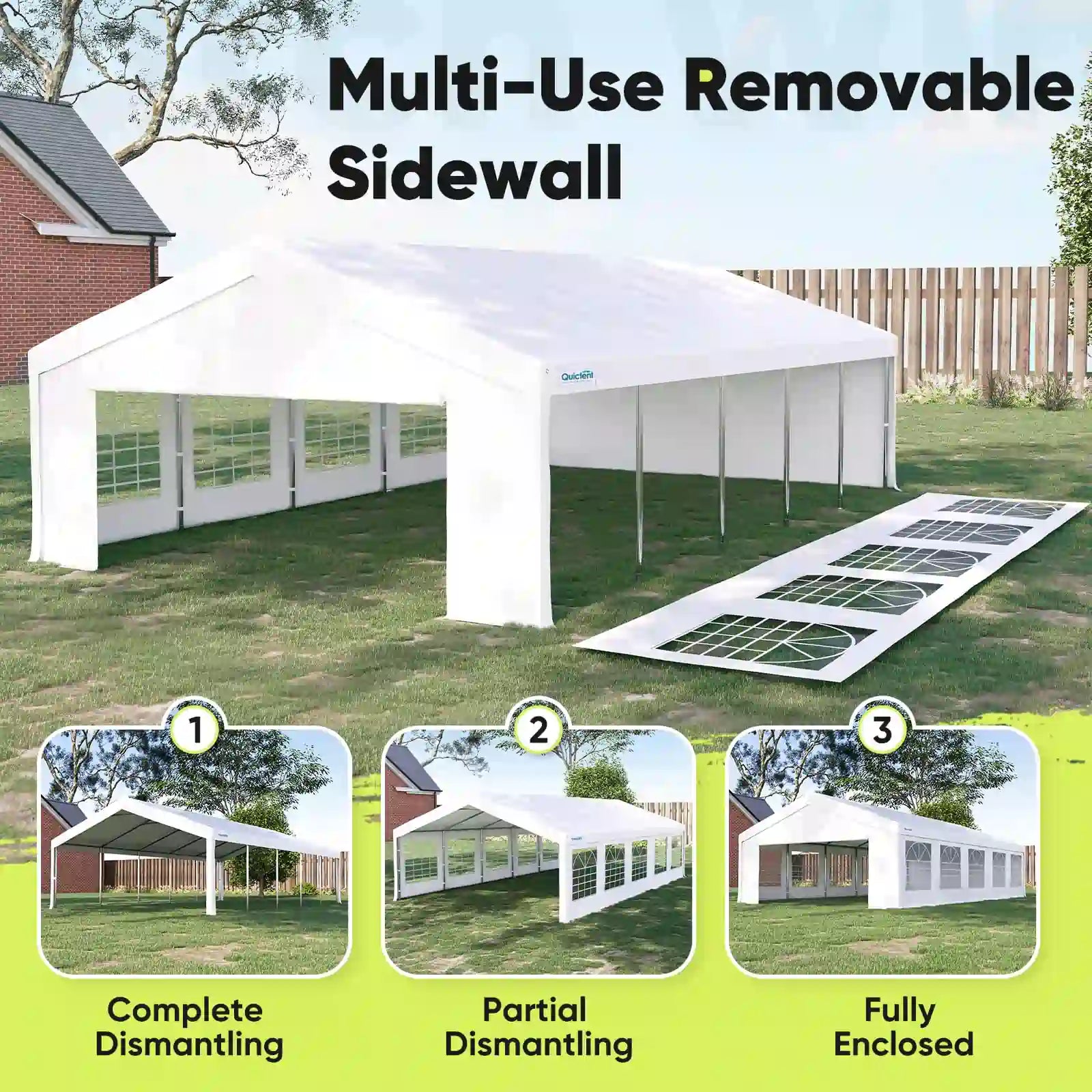 Quictent 20x30ft Large White Party Tent - Waterproof & UV Resistant for Outdoor Weddings, Events, and Gatherings