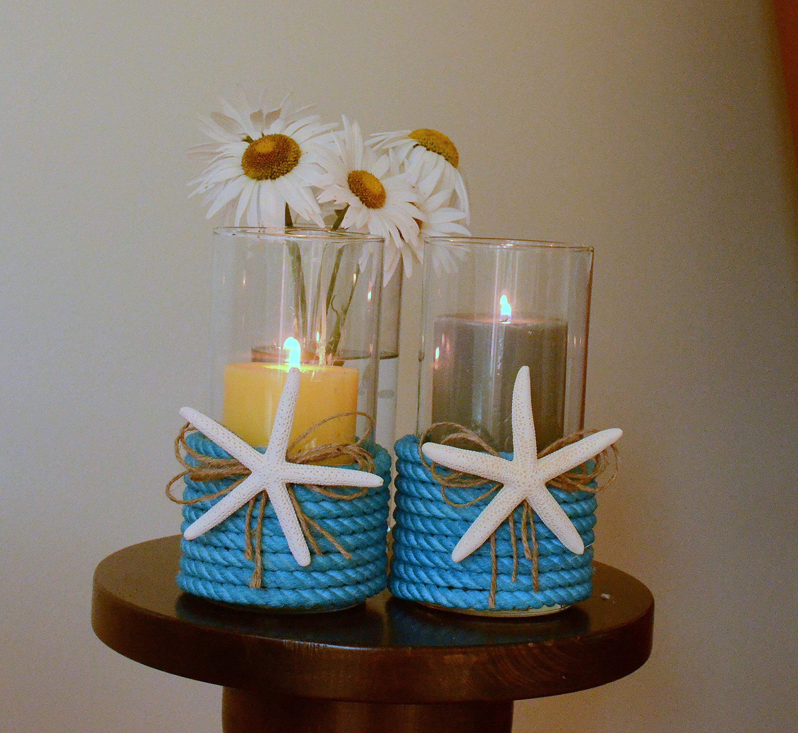 Nautical Theme Wedding Decor - Coastal Summer Wedding Table Centerpiece Candle Holders for Beach & Boho Wedding Decorations | Perfect for Outdoor & Indoor Wedding Receptions