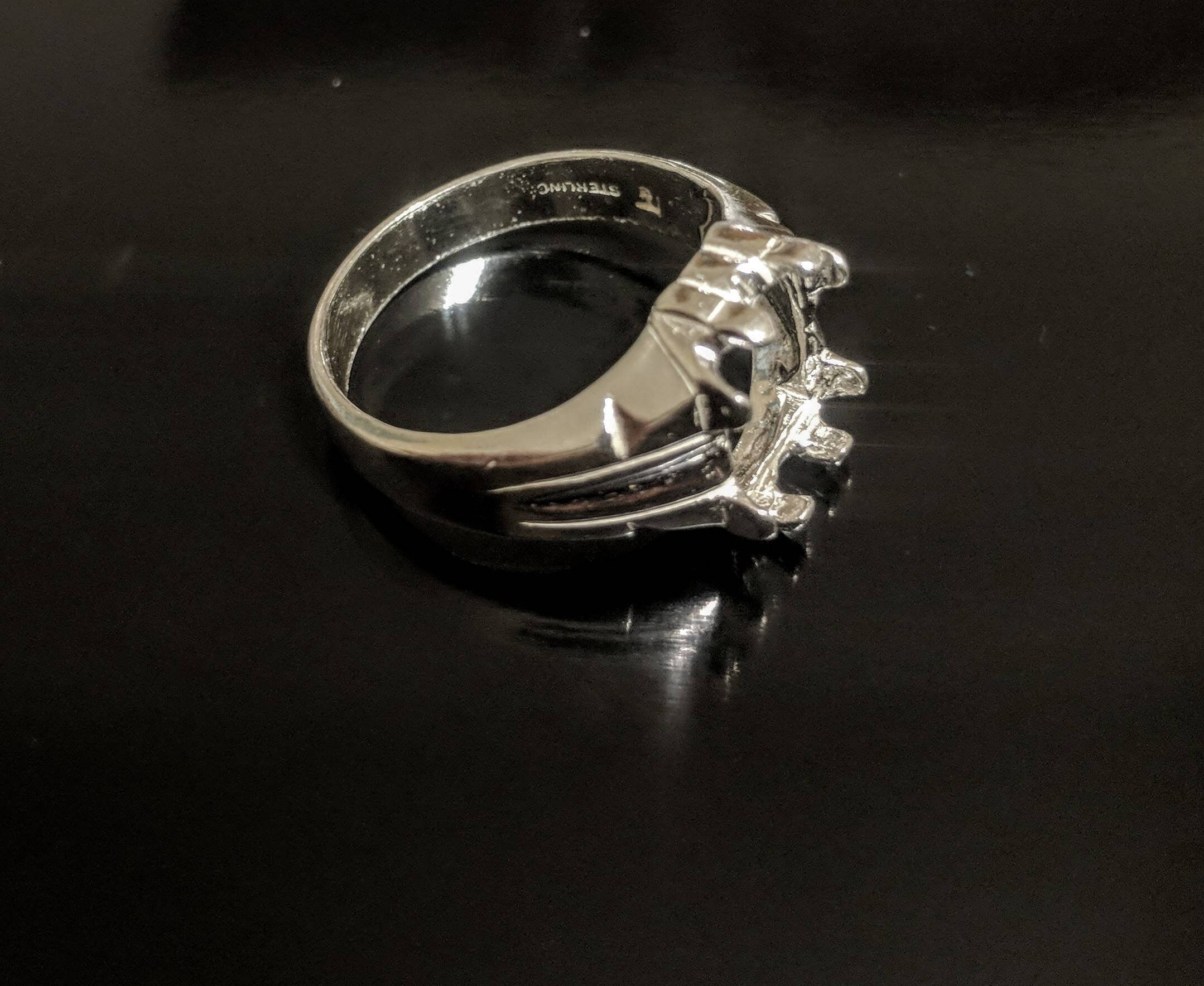 10x8mm Emerald Cut Pre-Notched Sterling Silver or 14K Gold Low Profile Men's Ring Size 9 - 163 422/143 422 Setting - Perfect for Weddings, Engagements & Anniversary Gifts