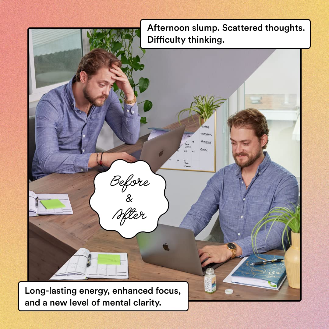 Magic Mind Focus Energy Drink Shots - Stress Relief & Mental Clarity with Ashwagandha, Functional Mushrooms, Matcha Green Tea, Vitamins B12 & C - 30 Pack (2 fl oz each) - Boost Productivity for Workouts, Study & Office Focus