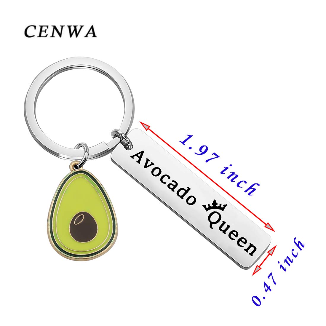 Vegan Avocado Keychain Jewelry - Cute Avocado Queen Gift for Avocado Lovers, Vegetarian Friendship Keyring - Perfect for Keychains Collection, Vegan Gifts & Friendship Tokens