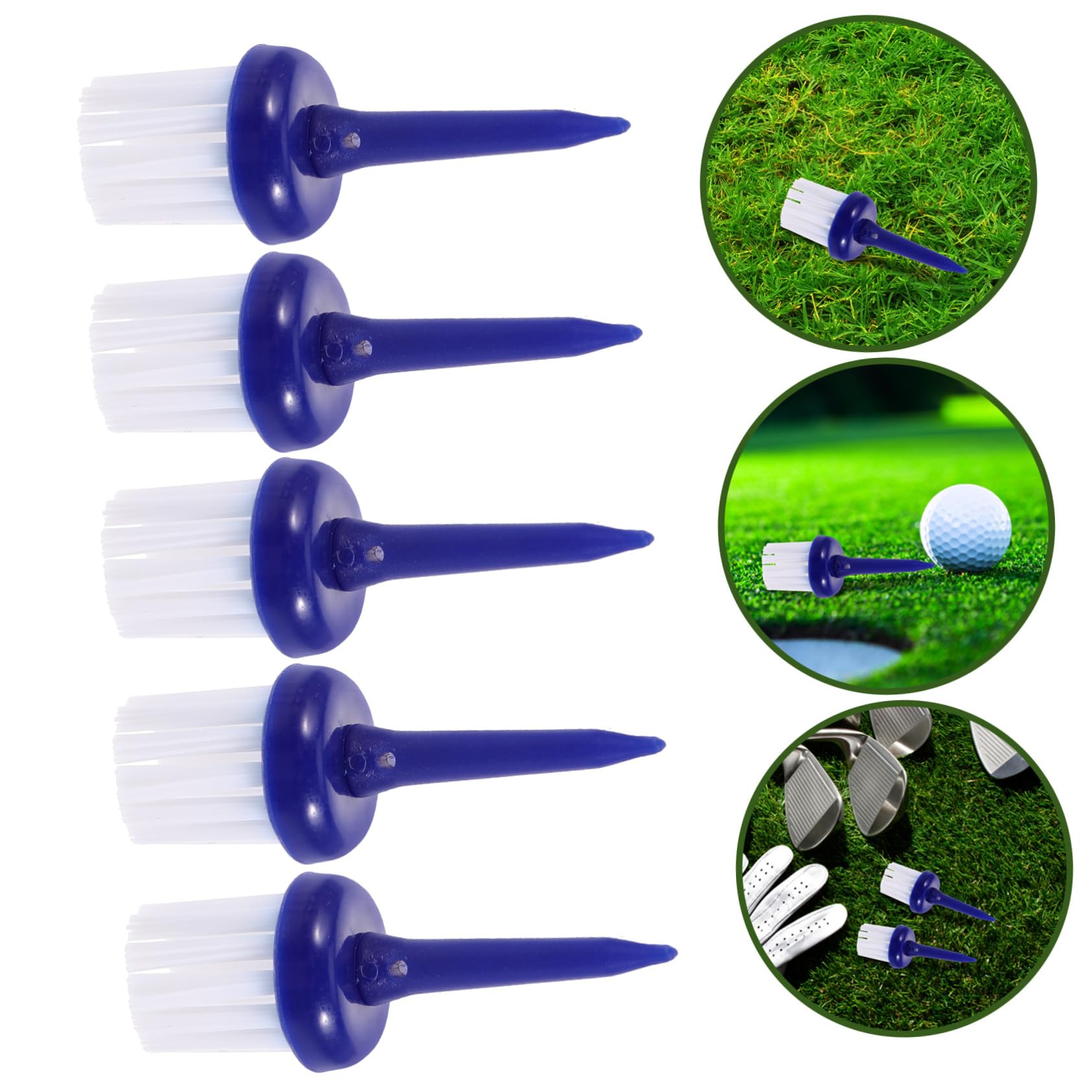 Premium Golf Ball & Tee Cleaner Set - Plastic Golf Tees with Red Golf Mat - Perfect for Driving Range & Home Practice