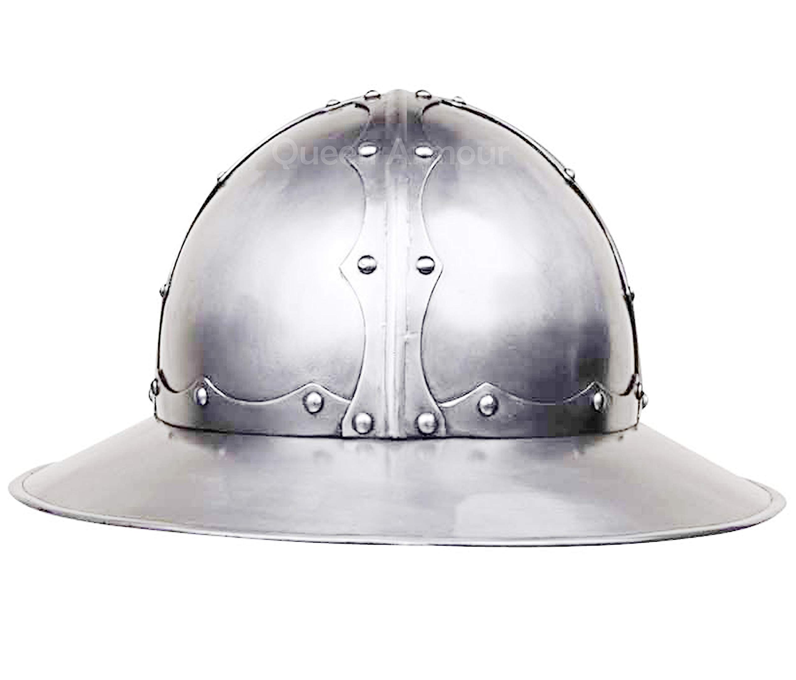 Medieval Knight Helmet - 18 Gauge Steel Viking Spartan Crusader Armor - Battle Ready Costume for Cosplay, Renaissance Fairs & Historical Reenactments - Perfect for LARP, Theater & Halloween Costumes
