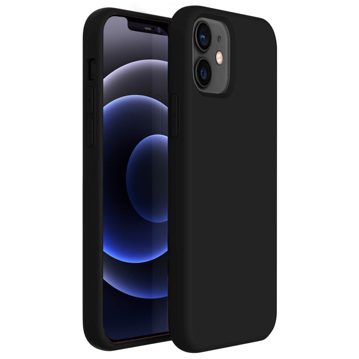 ZUSLAB Liquid Silicone Case for iPhone 12 Mini (2020) - Shockproof Soft Full Protection Cover, Ultra Thin Nano Design - Black | Perfect for Everyday Use, Travel & Outdoor Activities