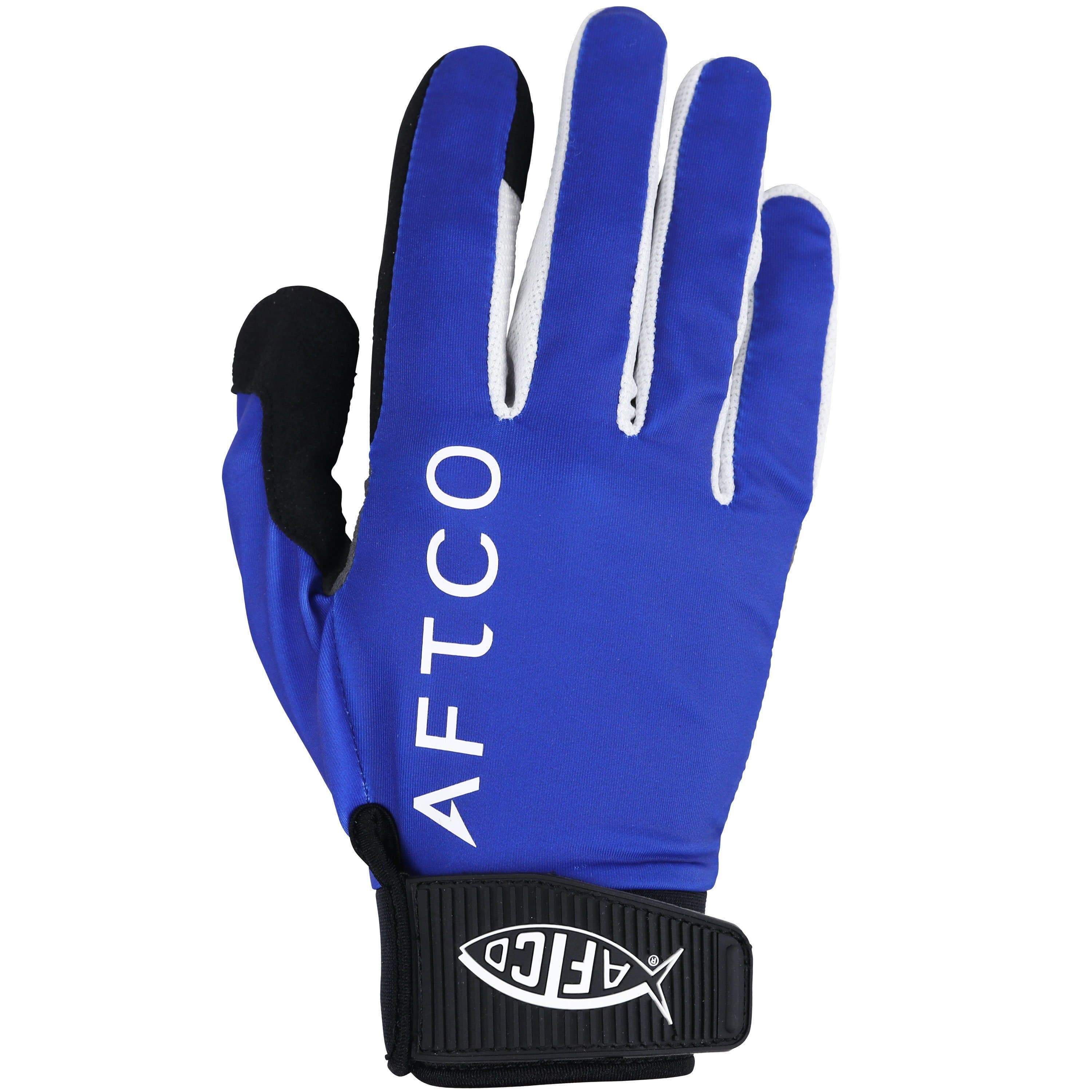 Aftco JigPro Fishing Gloves - Blue - Saltwater & Freshwater Fishing Gloves for Men & Women - Ideal for Deep Sea, Offshore & Sport Fishing