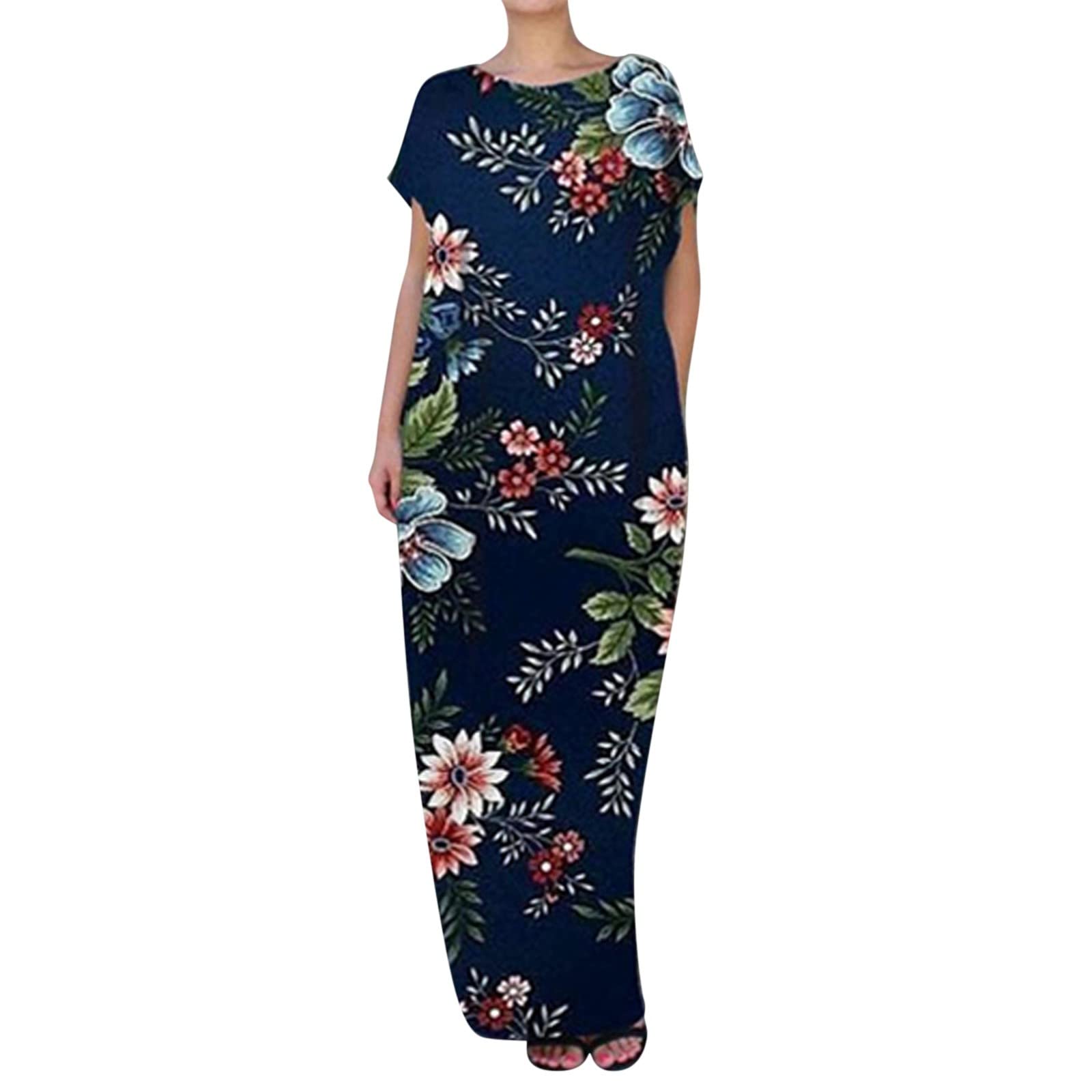 Kangguolai Women's Summer Floral Boho Dress - Casual Flared Beach Dress for Women 2021 | Perfect for Beach Vacations, Outdoor Parties & Summer Getaways