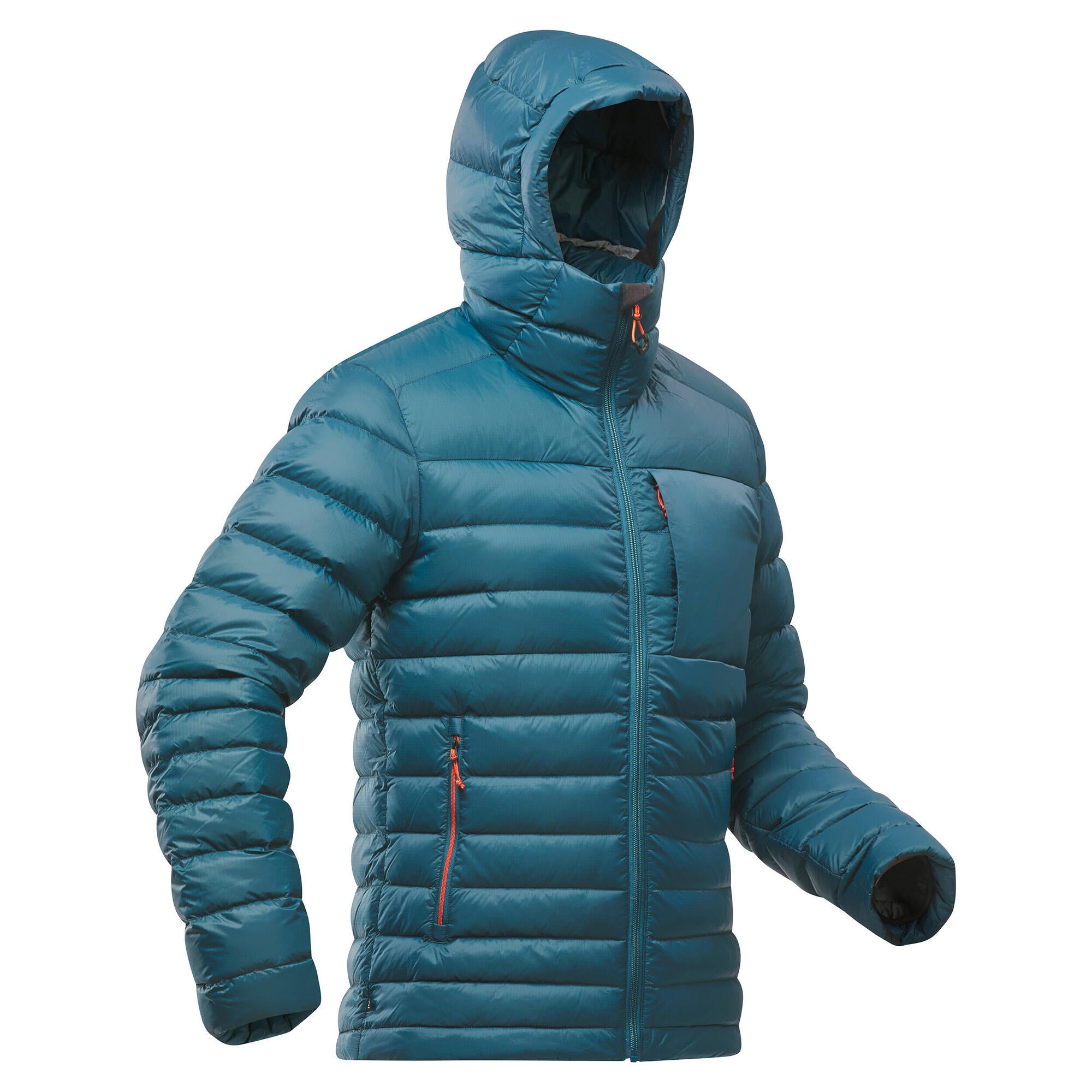 Forclaz MT500 Men's Hooded Padded Jacket for Mountain & Backpacking - Warm & Lightweight Down Coat for Hiking, Camping in Cold Weather (14°F)