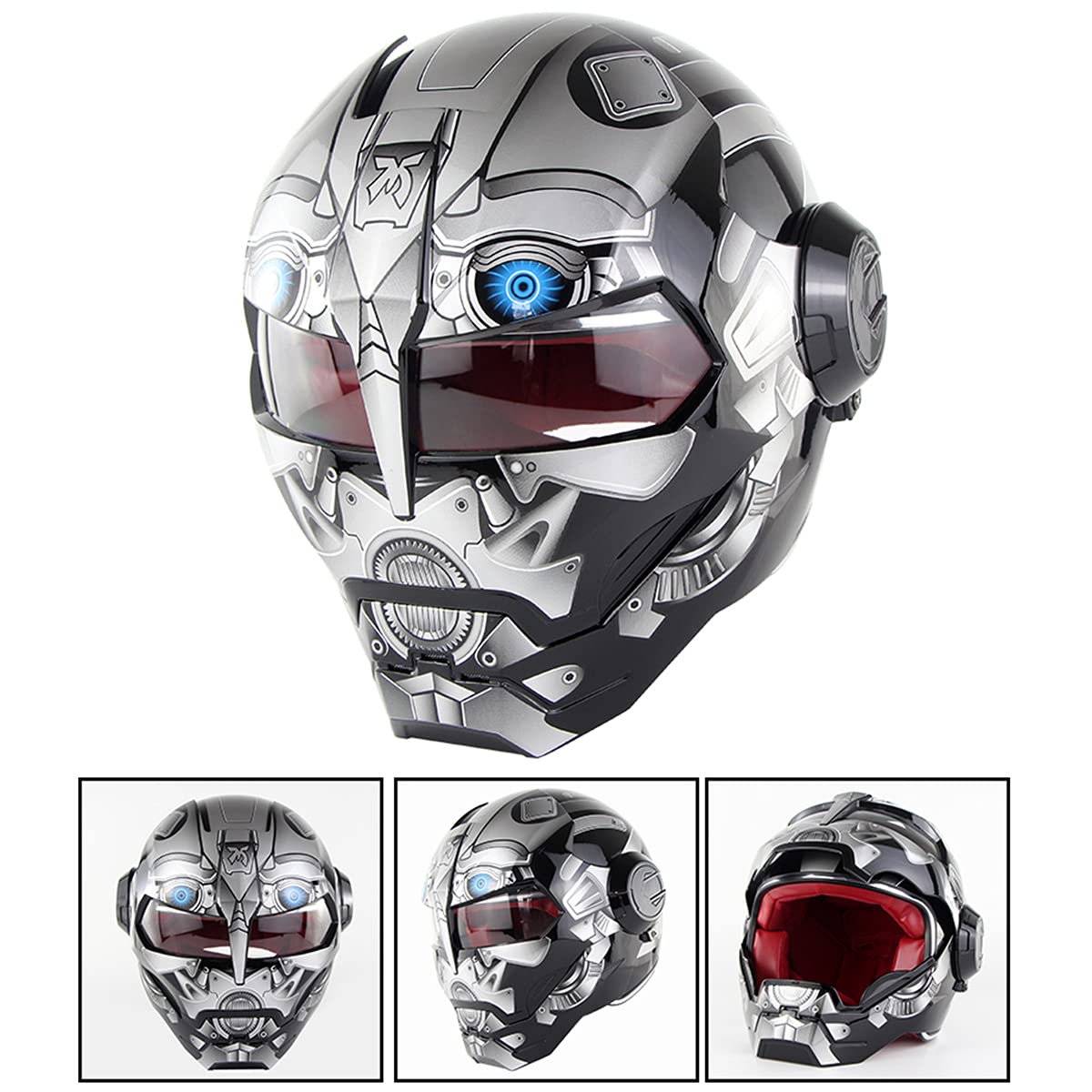 Predator Motorcycle Helmet DOT Certified - Full Face Flip Open for Riding & Cosplay