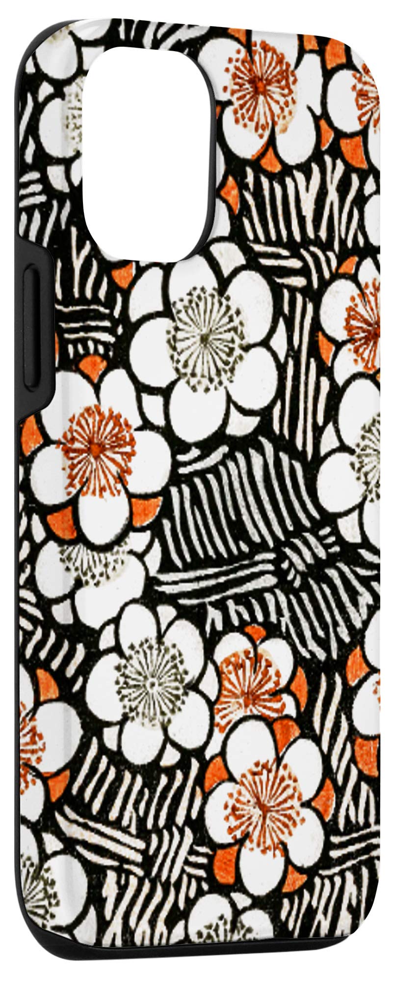 iPhone 12/12 Pro Case - Japanese Ukiyo-e Floral Woodblock Design, Kacho-e Cherry Blossom Pattern Slim Protective Cover for Women & Men - Perfect for Daily Use, Travel & Gift Giving