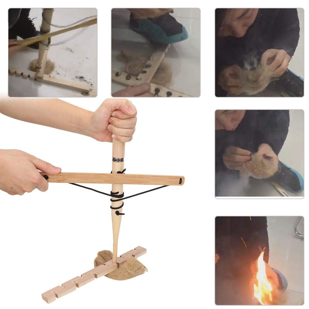 Survival Fire Starter Kit - Bow Drill Friction Fire Making Tool Set for Outdoor Camping, Bushcraft & Emergency Preparedness (1 Person)