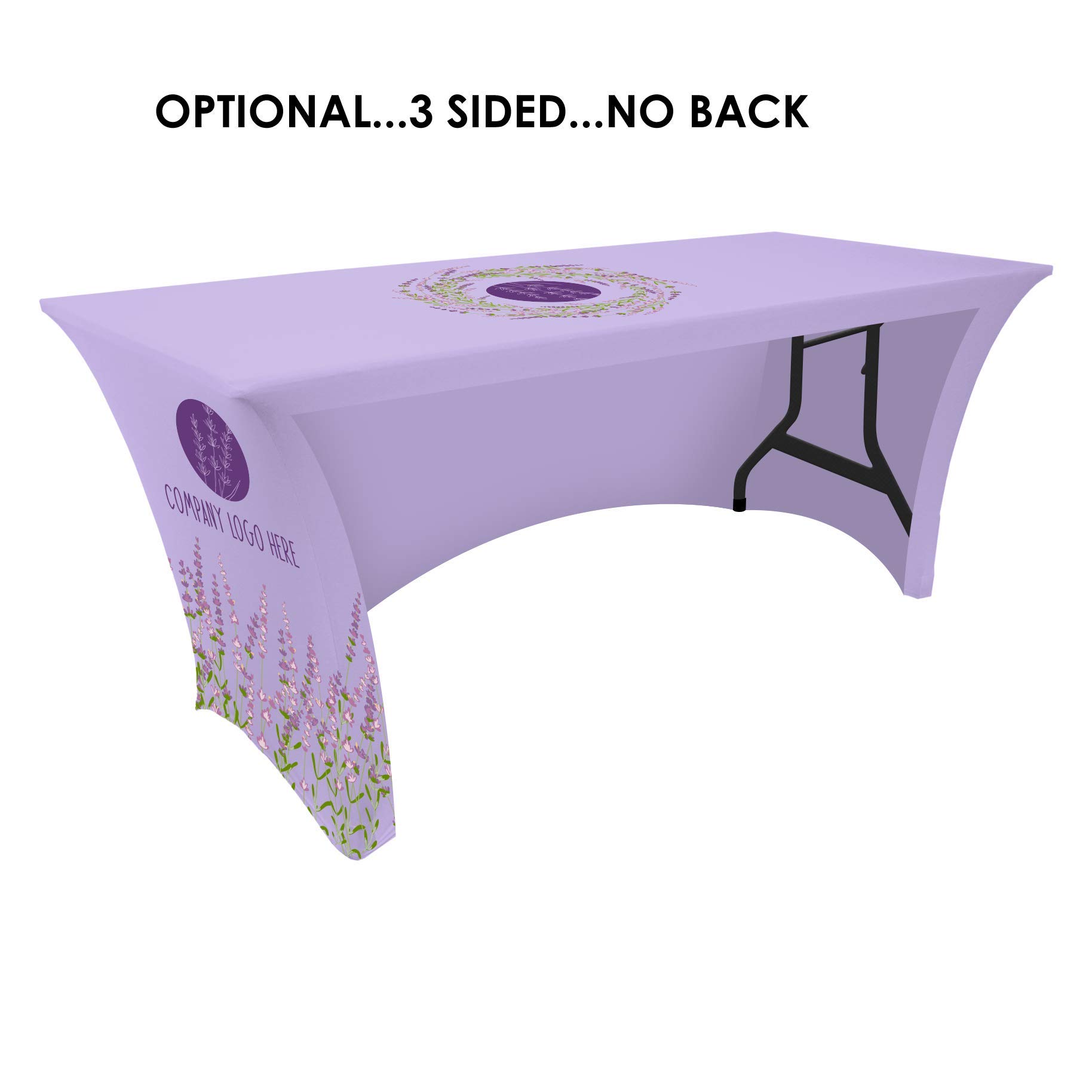 Custom 4FT Spandex Stretch Tablecloth - Premium Trade Show Table Cover for Exhibitions, Events & Displays | Waterproof & Wrinkle-Resistant | Perfect for Booths, Conventions & Banquets