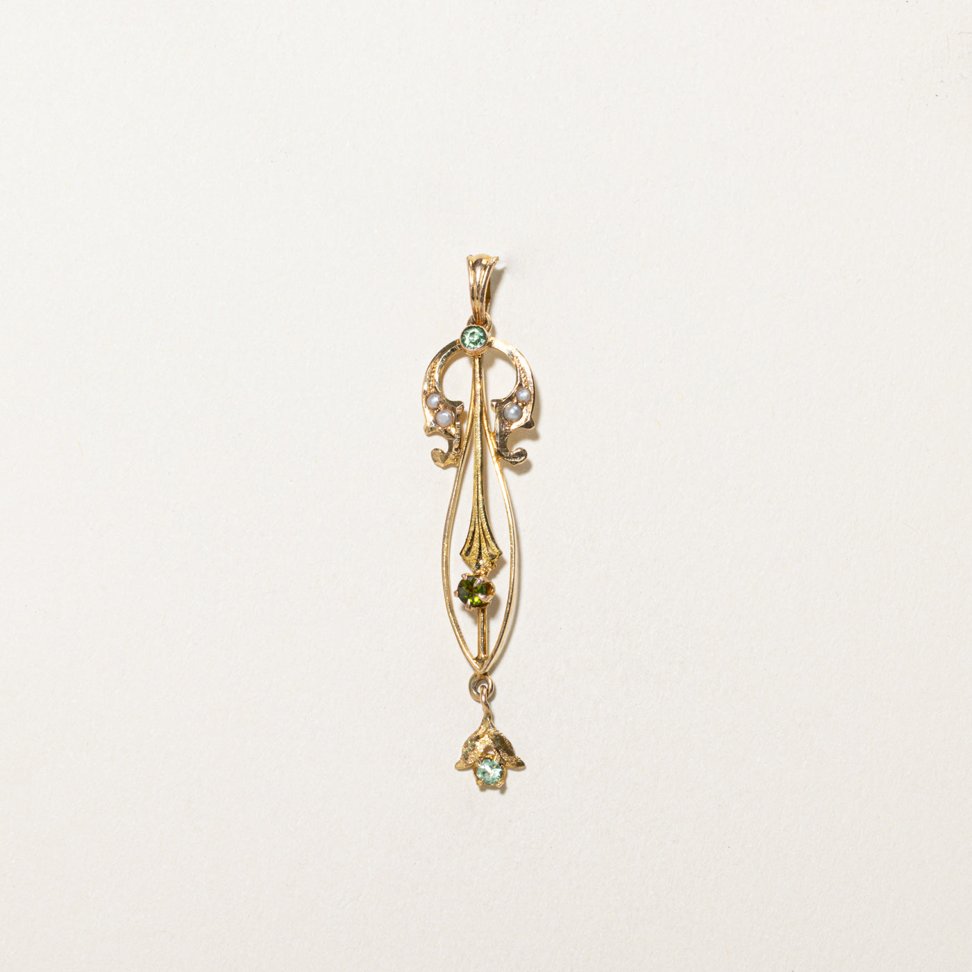 Antique Glass & Pearl Vintage Pendant Necklace - 0.15ctw Diamond Accent | Perfect for Wedding, Anniversary & Special Occasion Gifts
