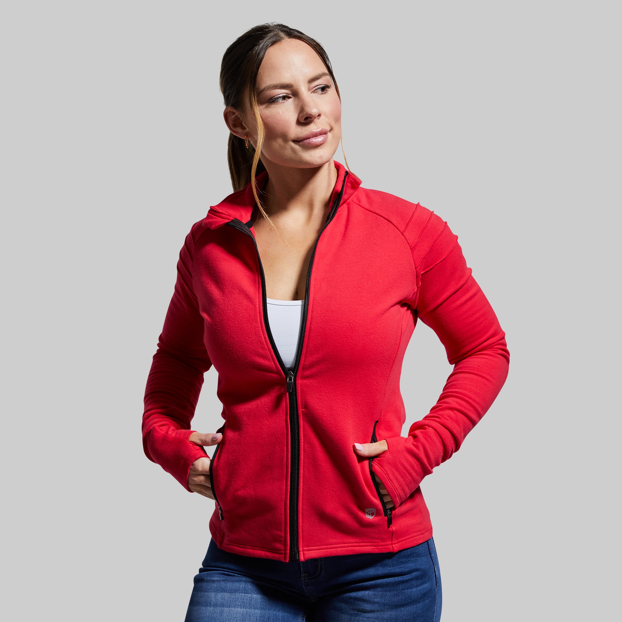 Premium Motorcycle Zip Up Jacket for Men & Women - Lava Red - Windproof & Comfortable Riding Gear for Cruiser, Sport Bike & Daily Commute