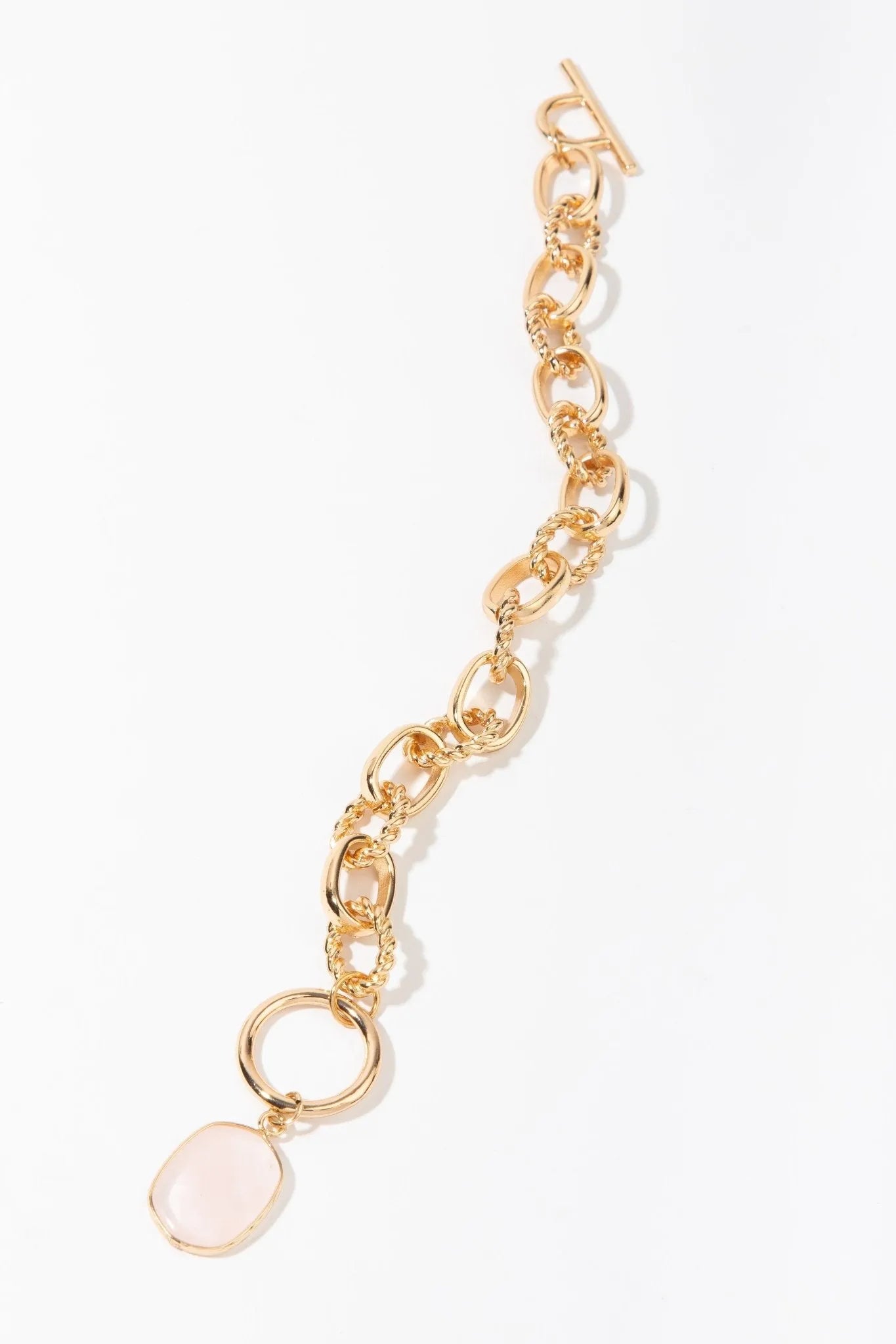 Chunky Chain Stone Bracelet for Women - Boho Beaded Stretch Bracelet - Handmade Adjustable Crystal Jewelry for Casual Wear & Layering