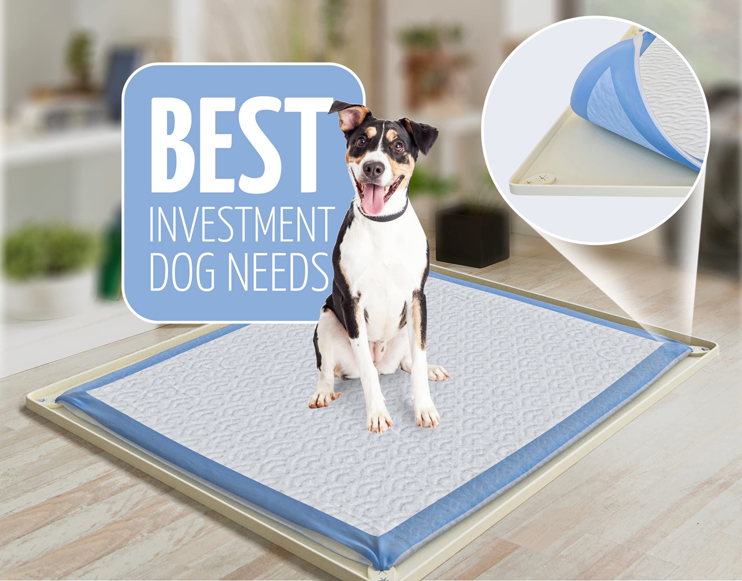 Skywin Silicone Pee Pad Holder Tray for Dogs - No Spill & Leak Proof Puppy Training Pad Holder (30